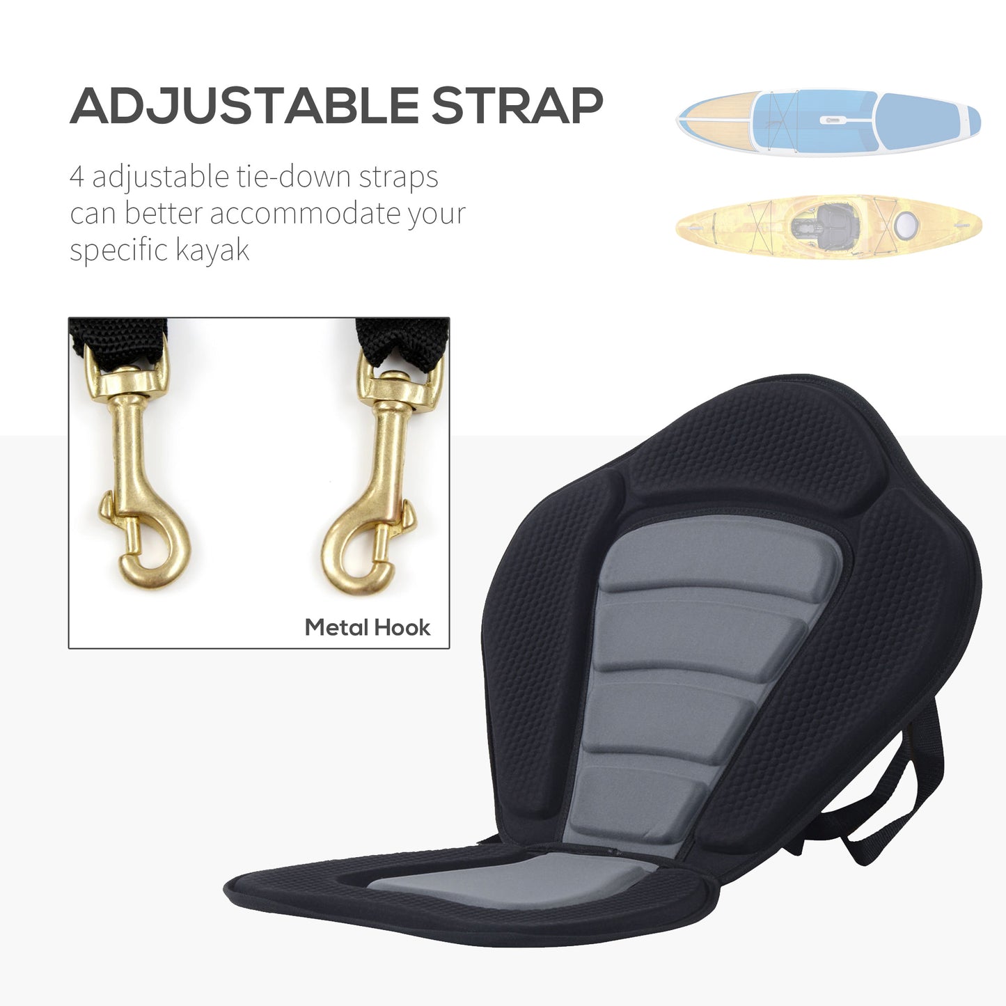 Paddle Board Seat, Detachable Kayak Seat with Padded High Backrest