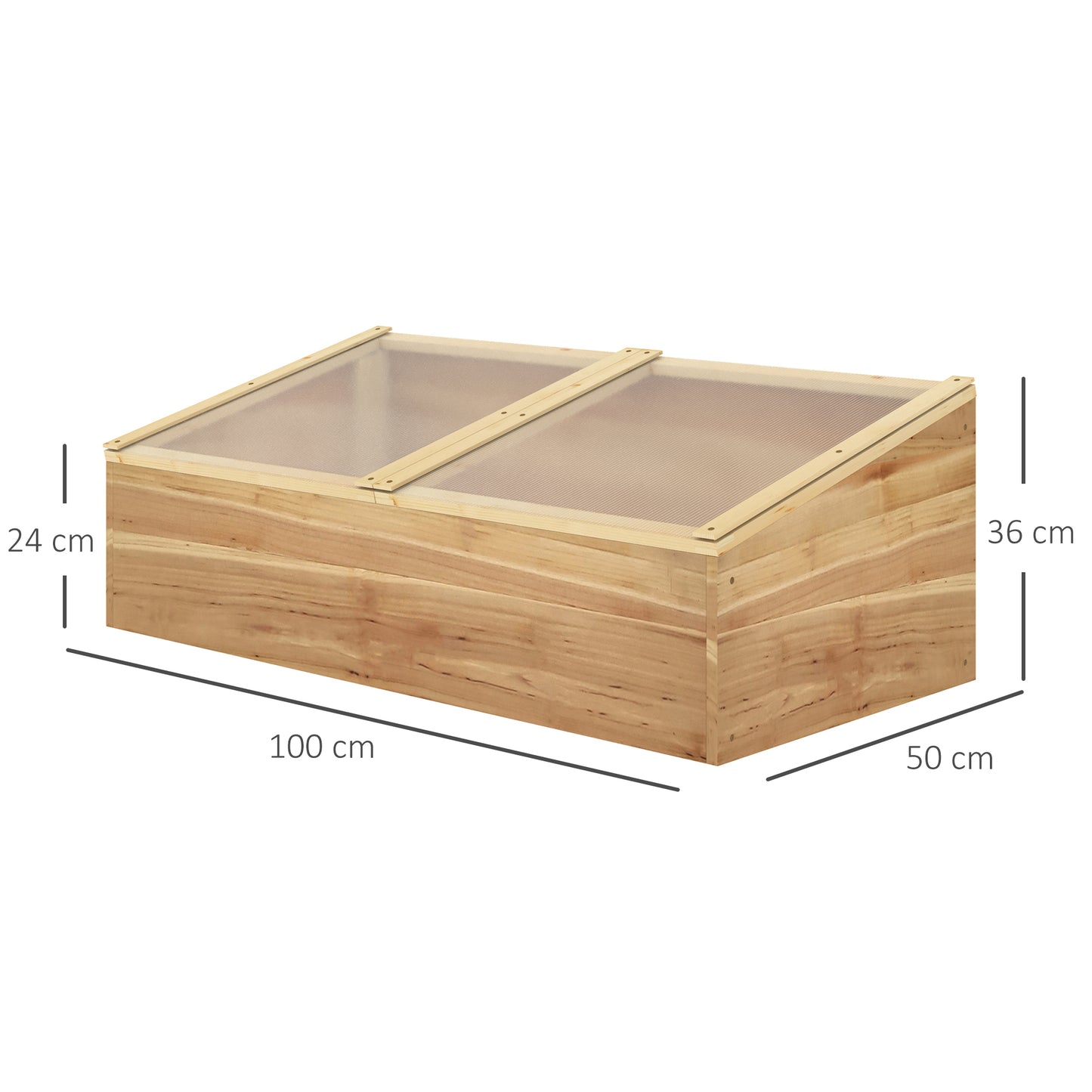 Wooden Cold Frame Greenhouse Garden Polycarbonate Grow House