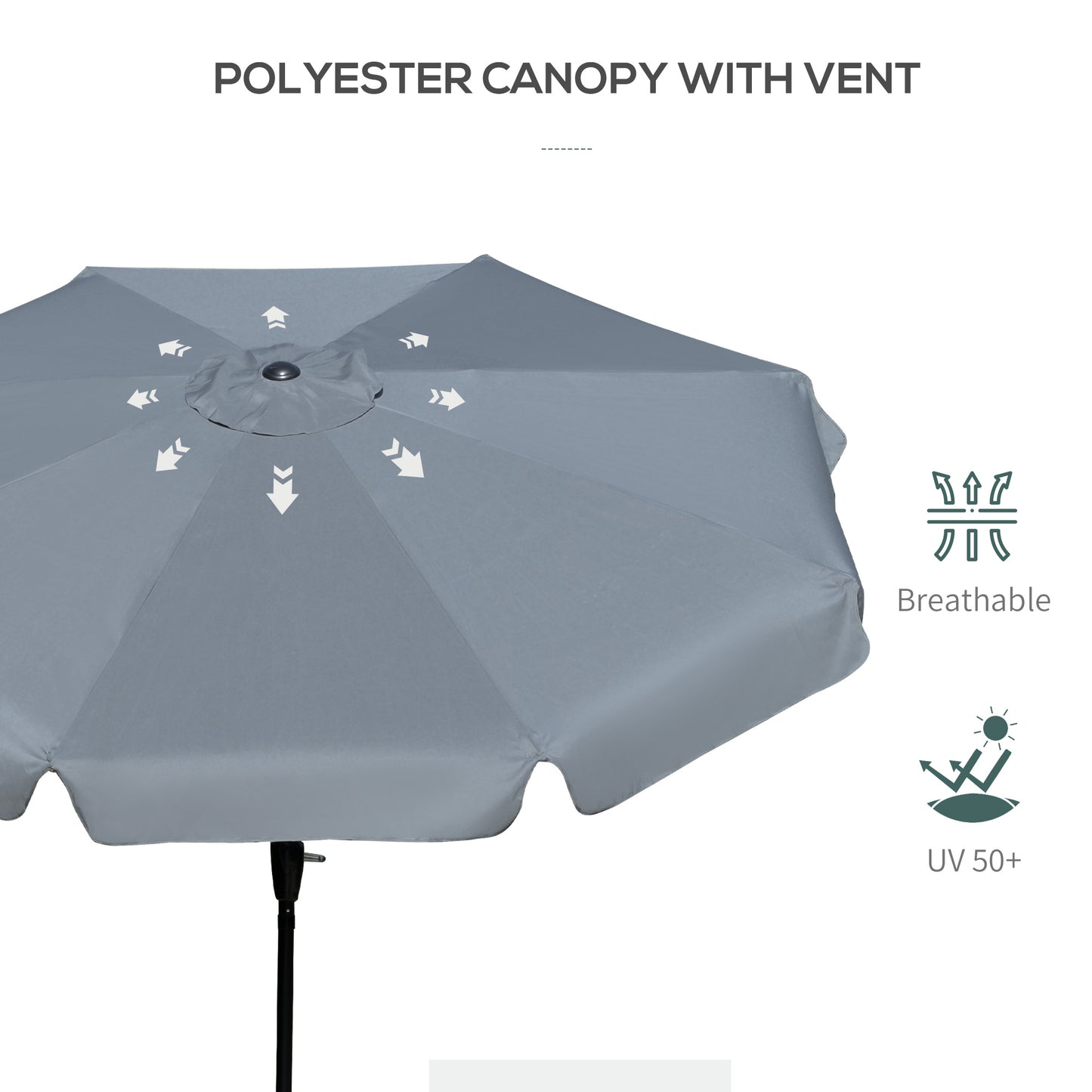 2.7m Patio Parasol Garden Umbrellas Outdoor Sun Shade Table Umbrella