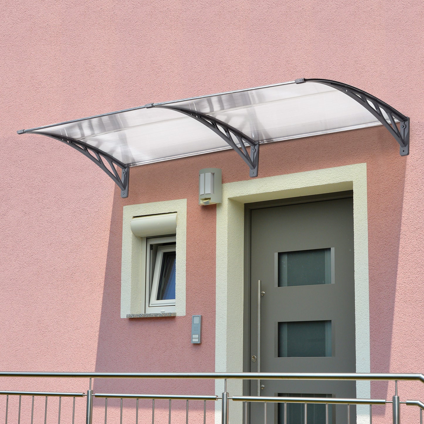 Front Door Canopy Outdoor Awning Aluminium Rigid Plastic (1)