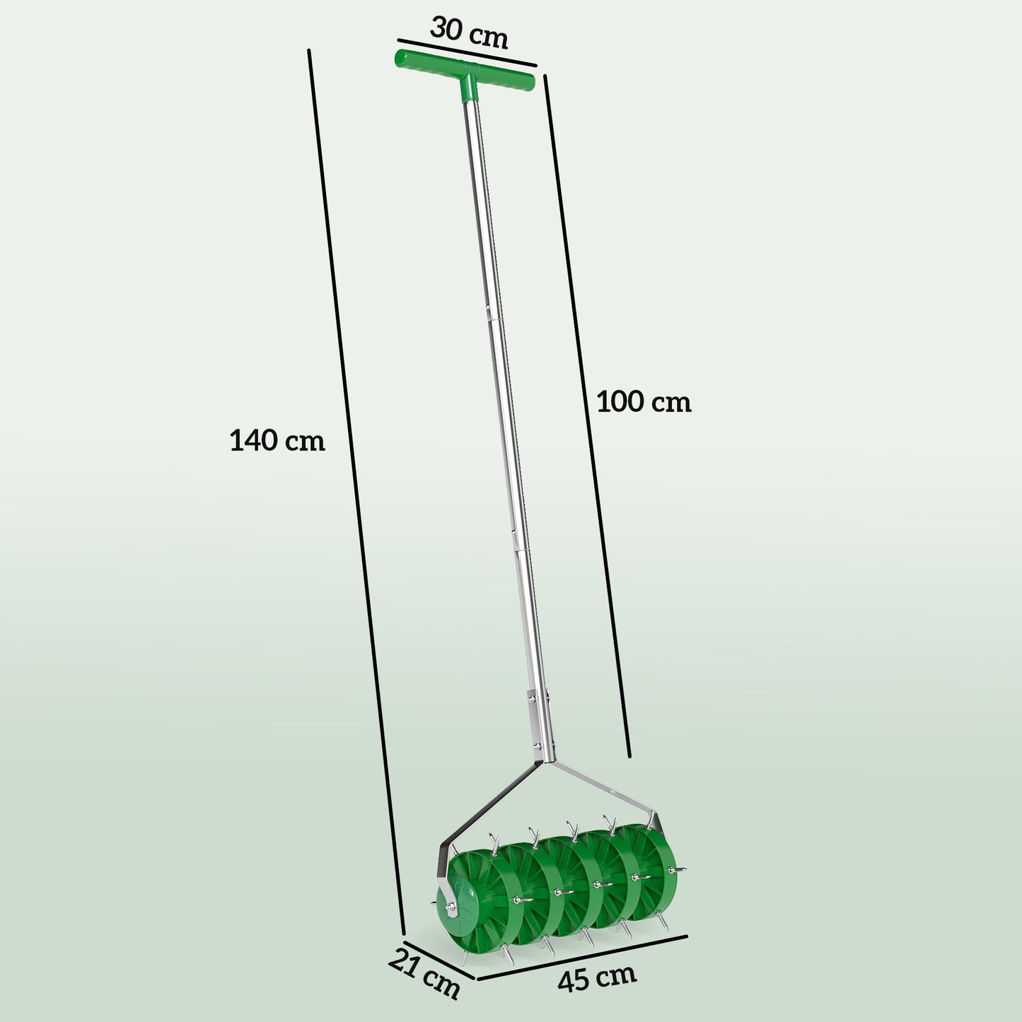 Rolling Lawn Aerator, Manual Grass Spike Roller