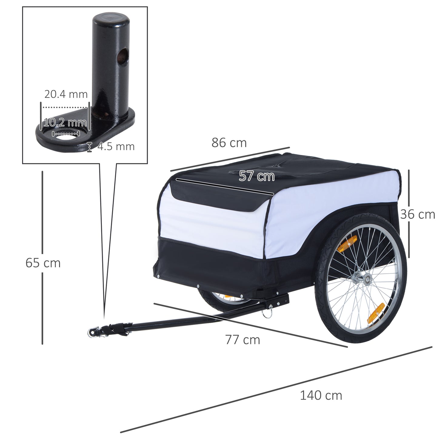 Bike Trailer Cargo in Steel Frame Extra Bicycle Storage Carrier
