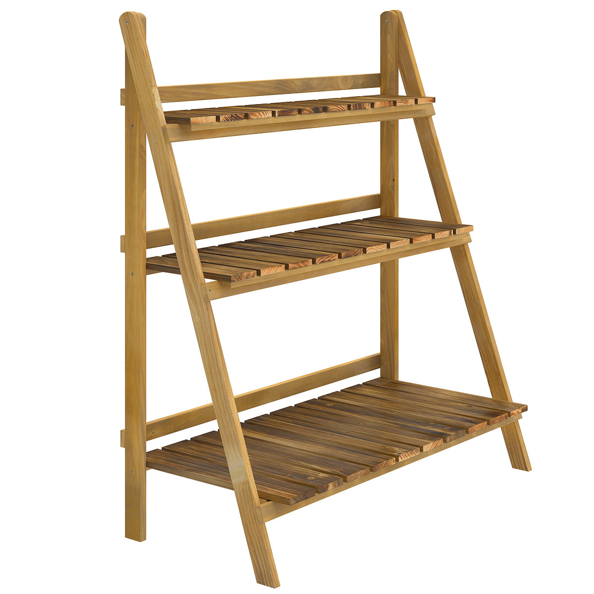 Wooden Folding Flower Pot Stand 3 Tier Garden Planter Display (3)