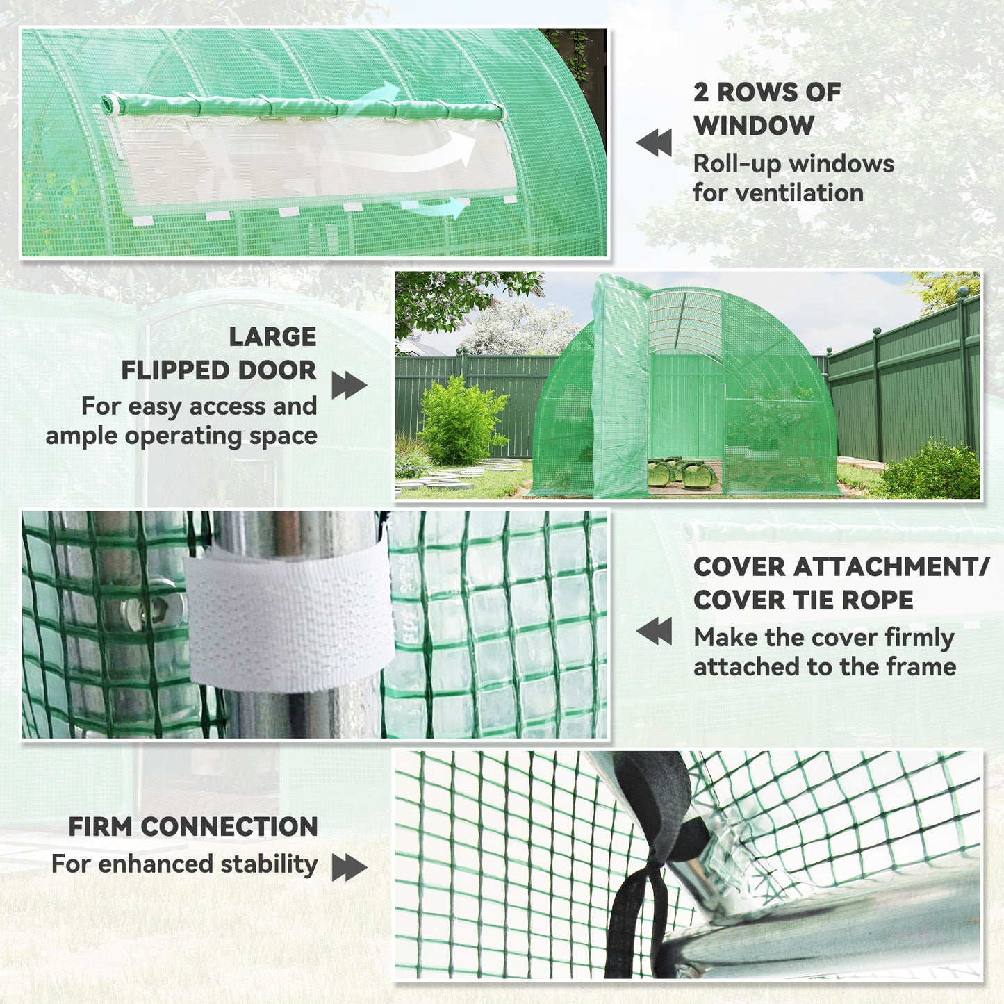 Large Polytunnel Walk In Greenhouse