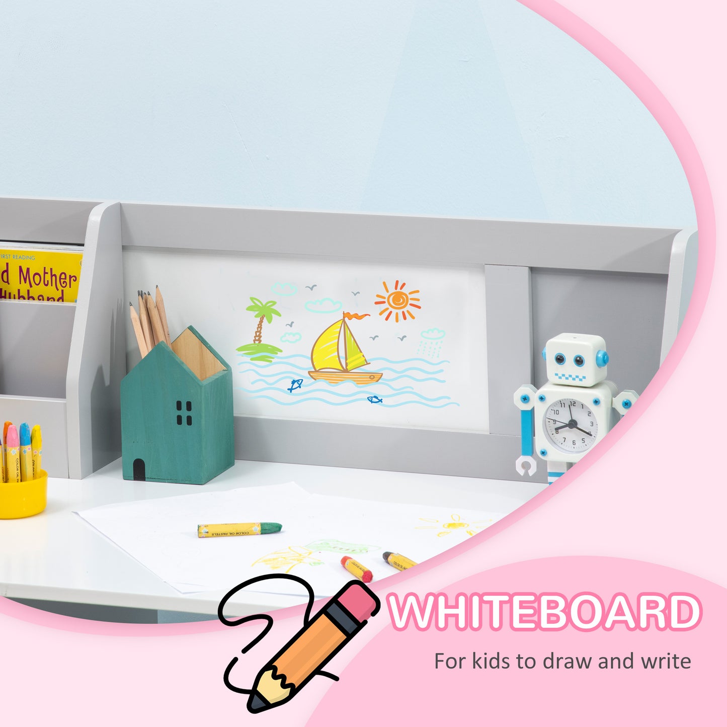 Kids Table and Chair Set w/ Whiteboard