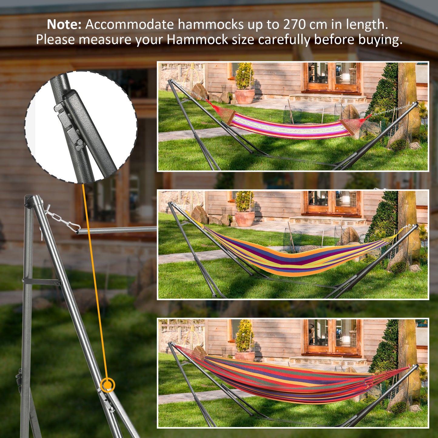 Foldable Hammock Stand, Portable Hammock with Metal Frame
