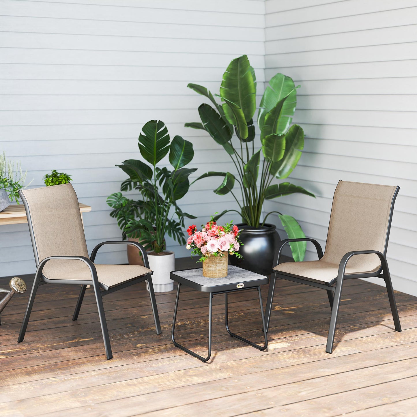 3 Pieces Outdoor Bistro Set