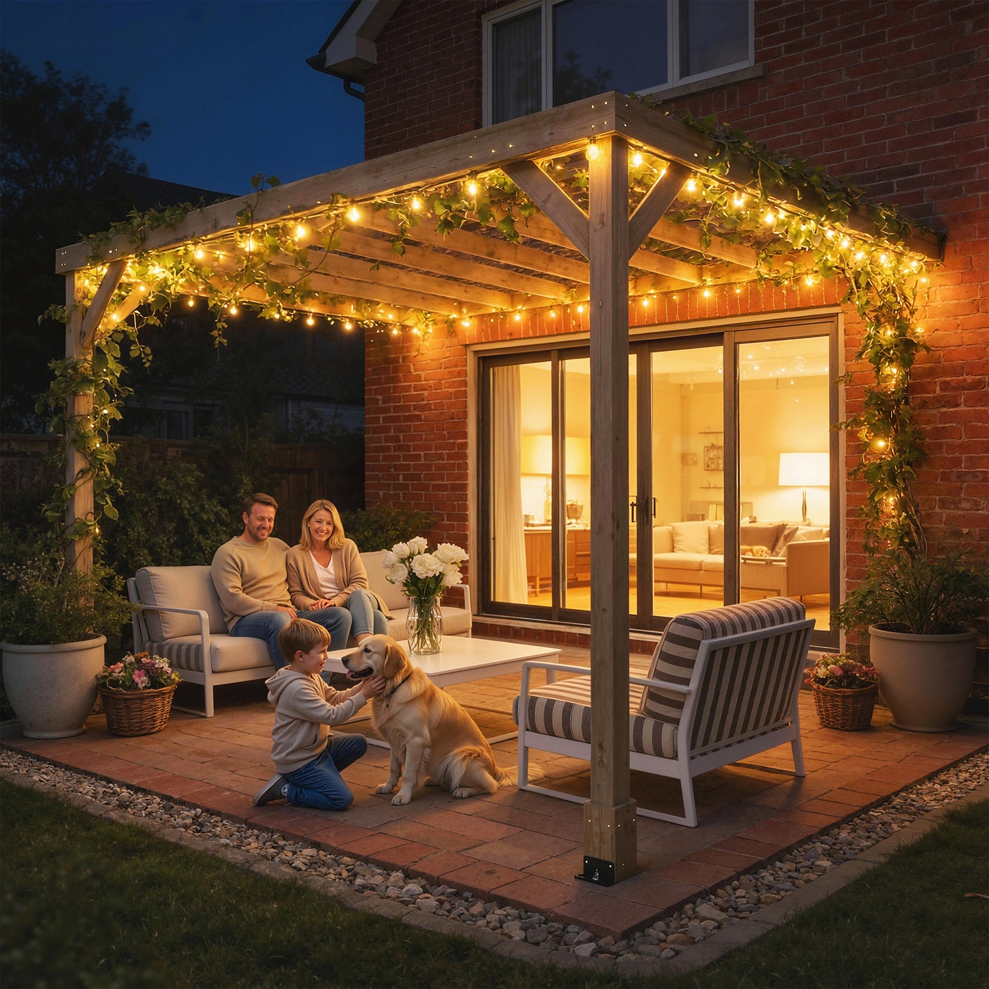 Lean-To Wooden Pergola Kit