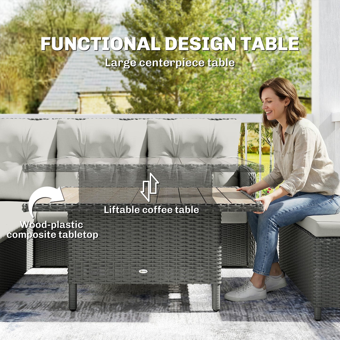 6 Pieces Outdoor PE Rattan Garden Furniture (1)