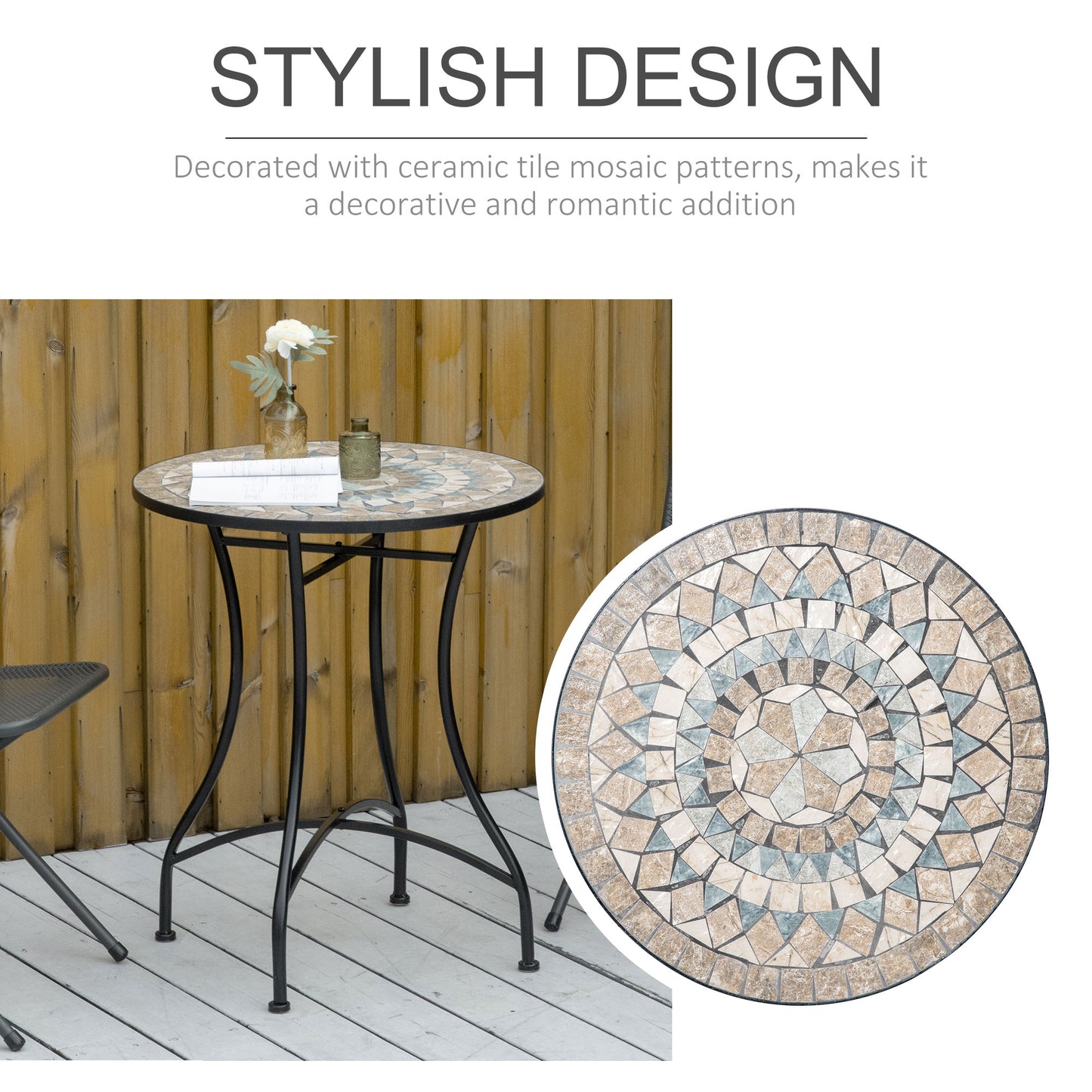 Φ60cm Mosaic Outdoor Patio Table