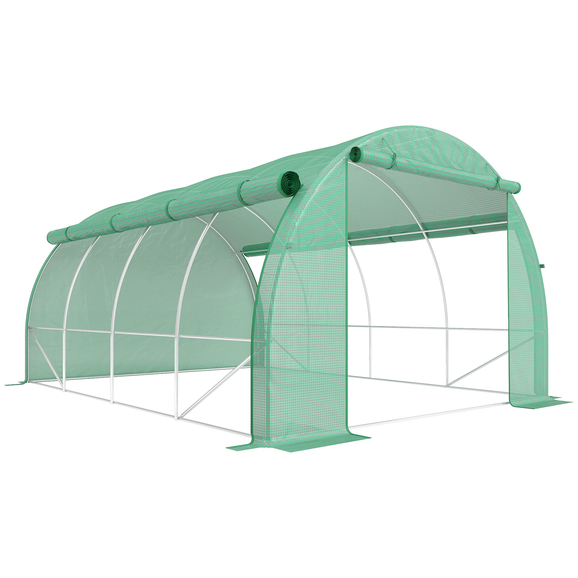 Polytunnel Greenhouse Walk-in Grow House Tent with Roll-up Sidewalls (1)