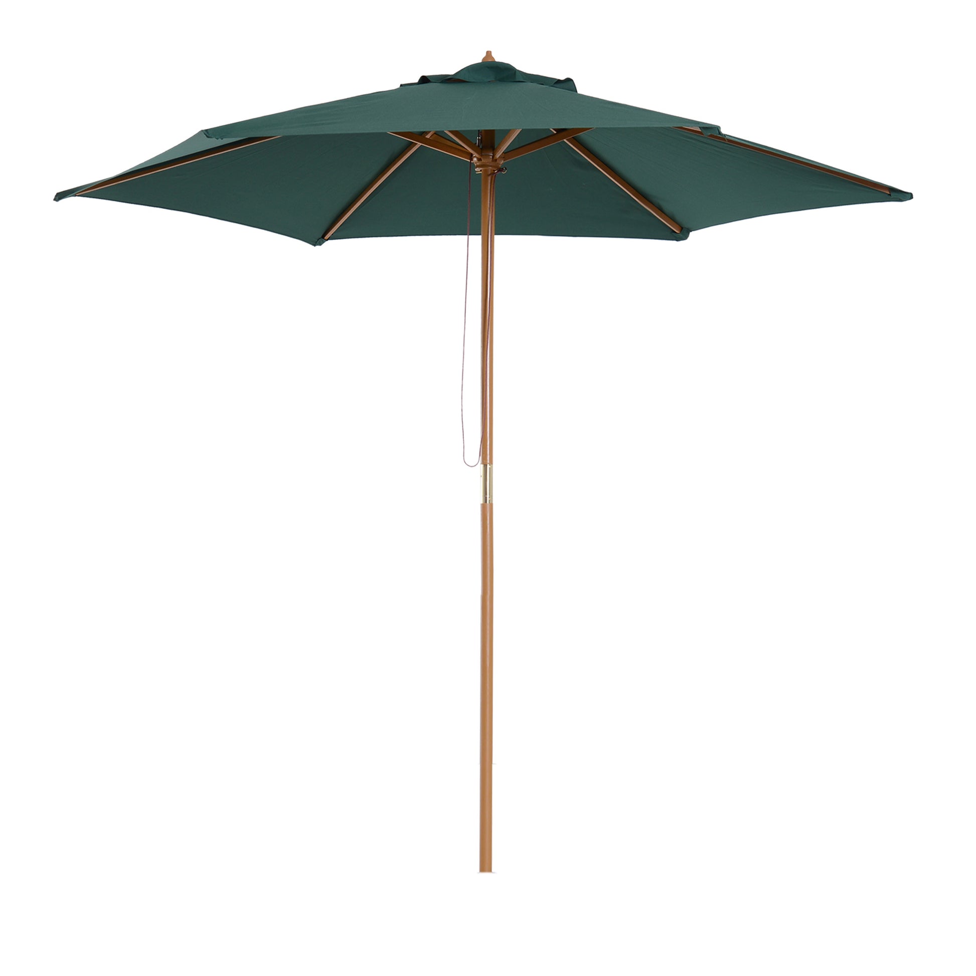 2.5m Wood Garden Parasol Sun Shade Patio Outdoor Wooden Umbrella (1)