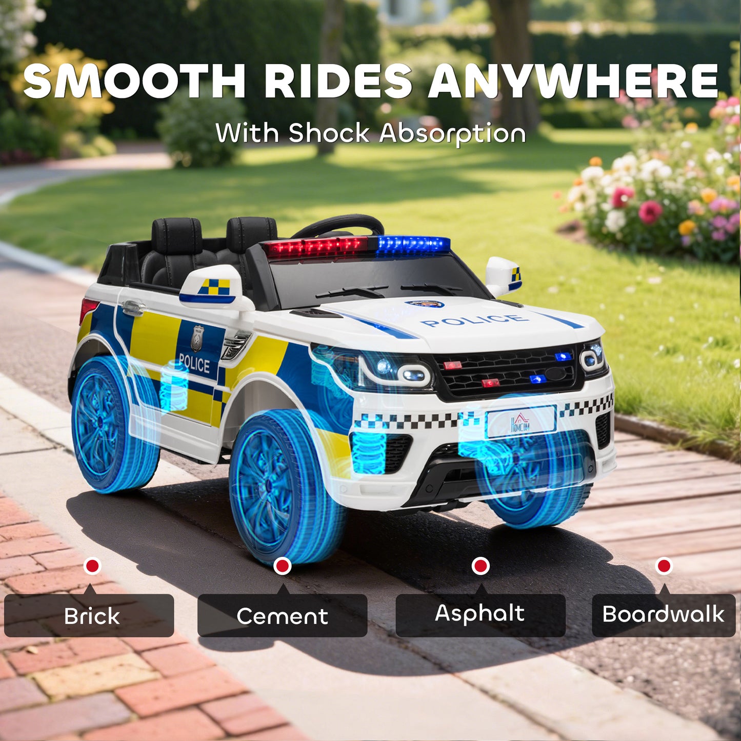 Ride on Police Kids Car 12V Electric Car for 3-6 Years