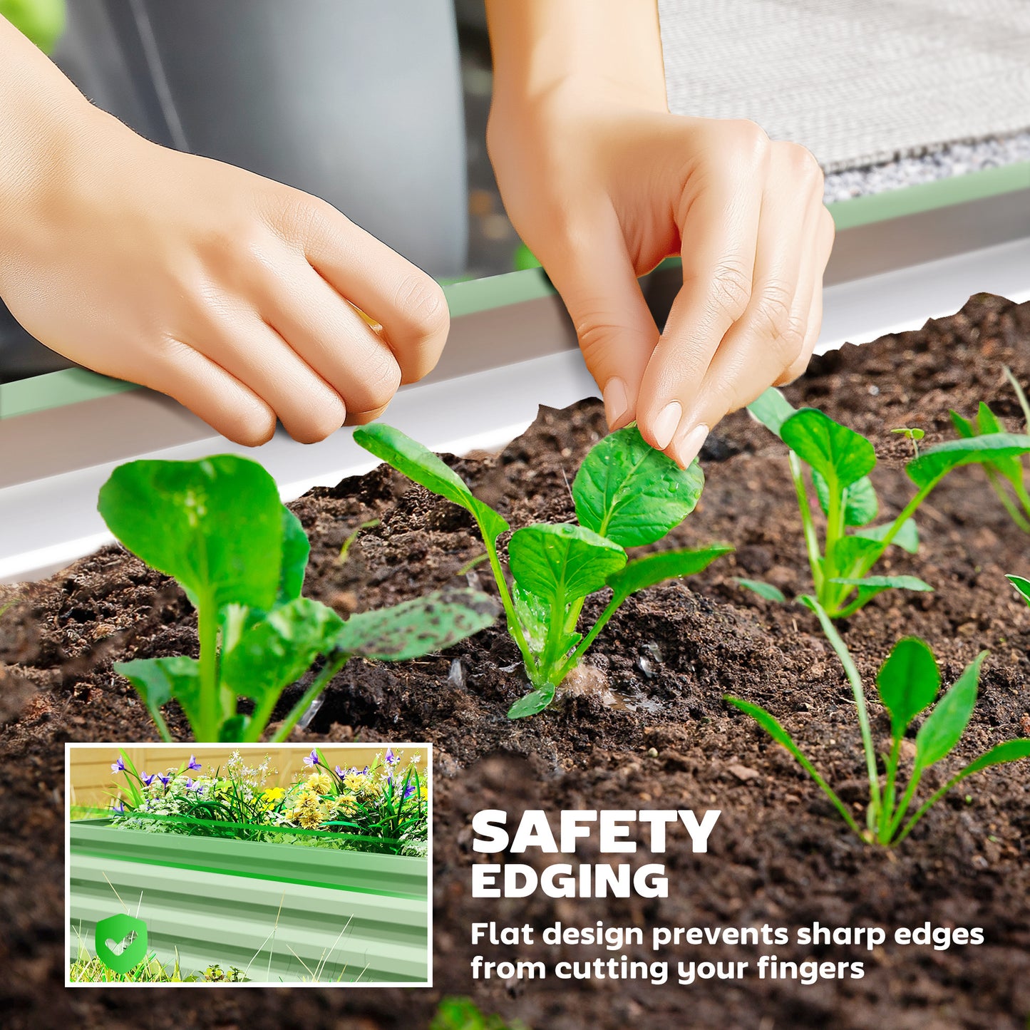 Set of Two 110 x 50cm Steel Planter Boxes