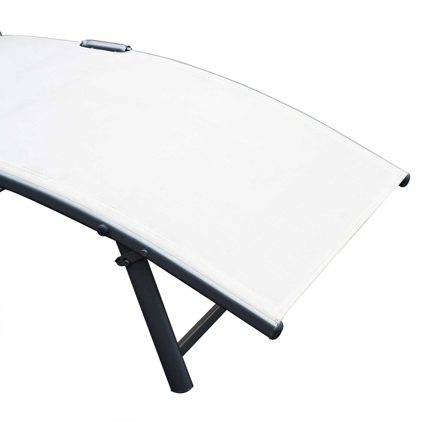 Sun Lounger Steel Frame Outdoor Folding Chaise Texteline Lounge (2)
