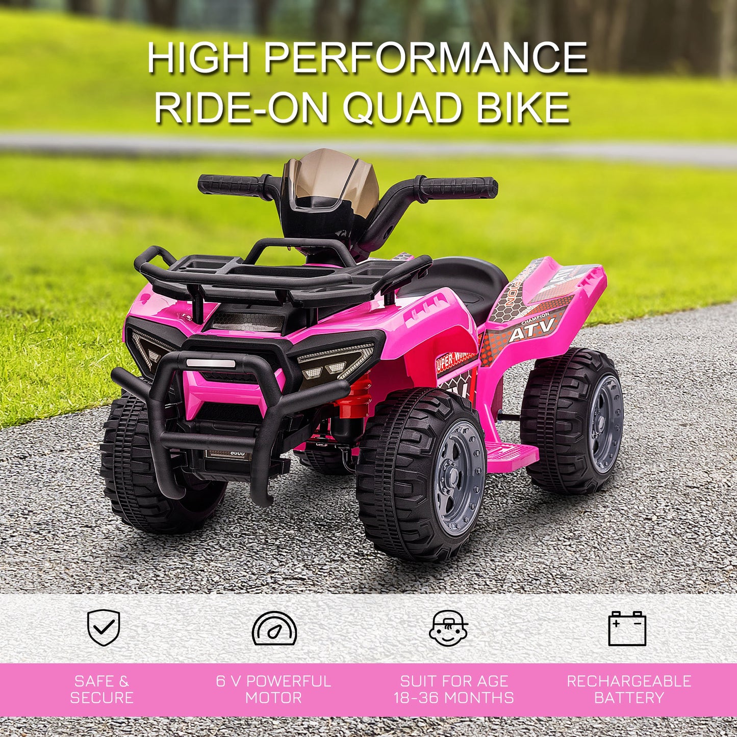 6V Kids Electric Ride on Car Toddlers Quad Bike All Terrain Vehicle