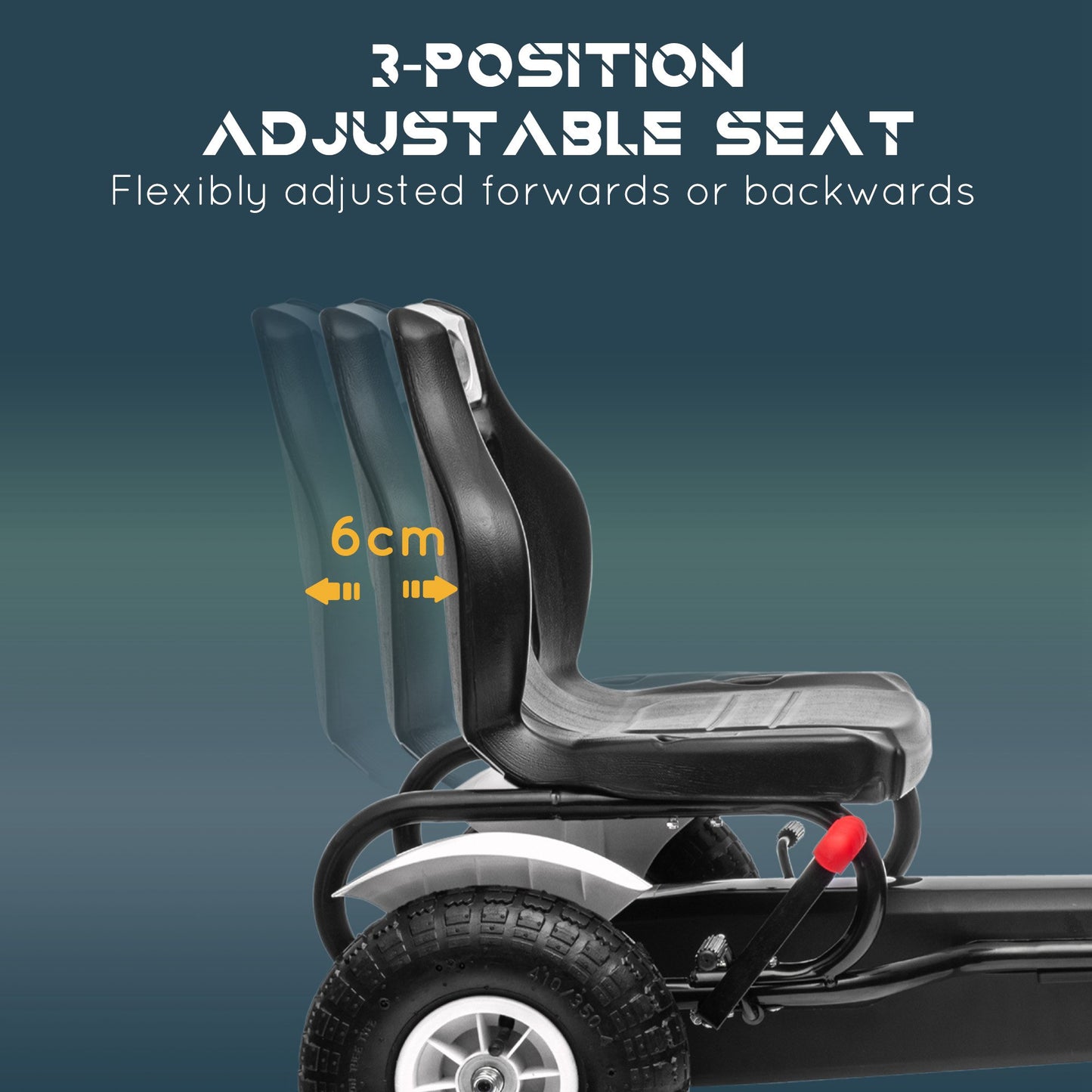 Pedal Go Kart, Kids Ride On Racer with Adjustable Seat