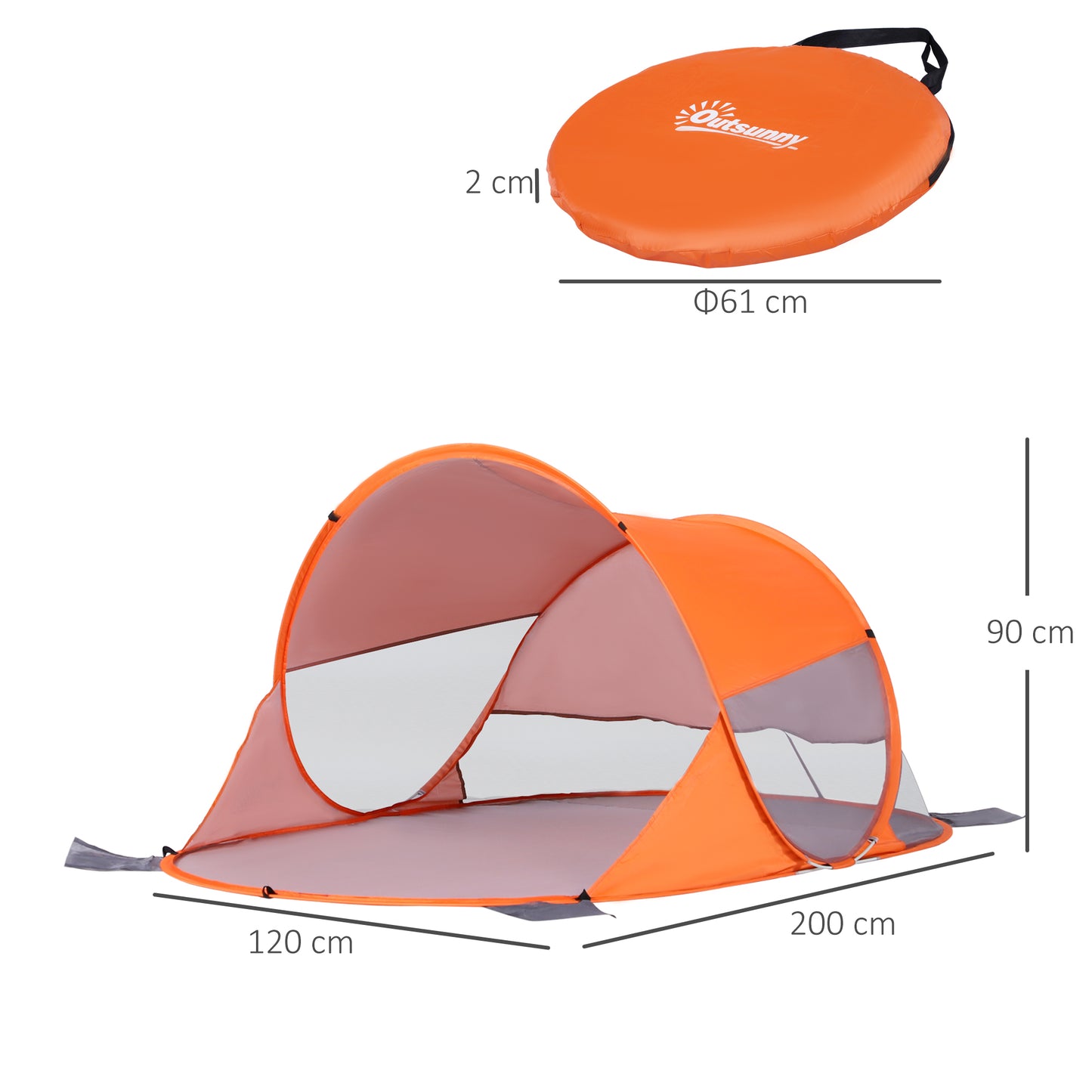 Fibreglass Frame 2 Person Pop-Up Lightweight Camping Tent