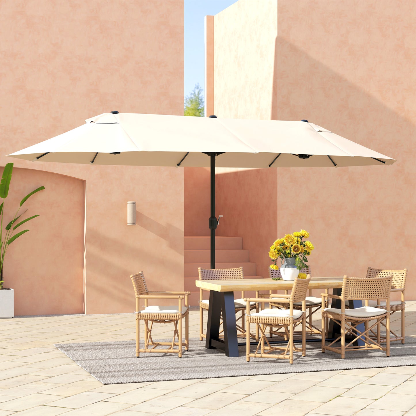 4.6m Double Garden Parasol