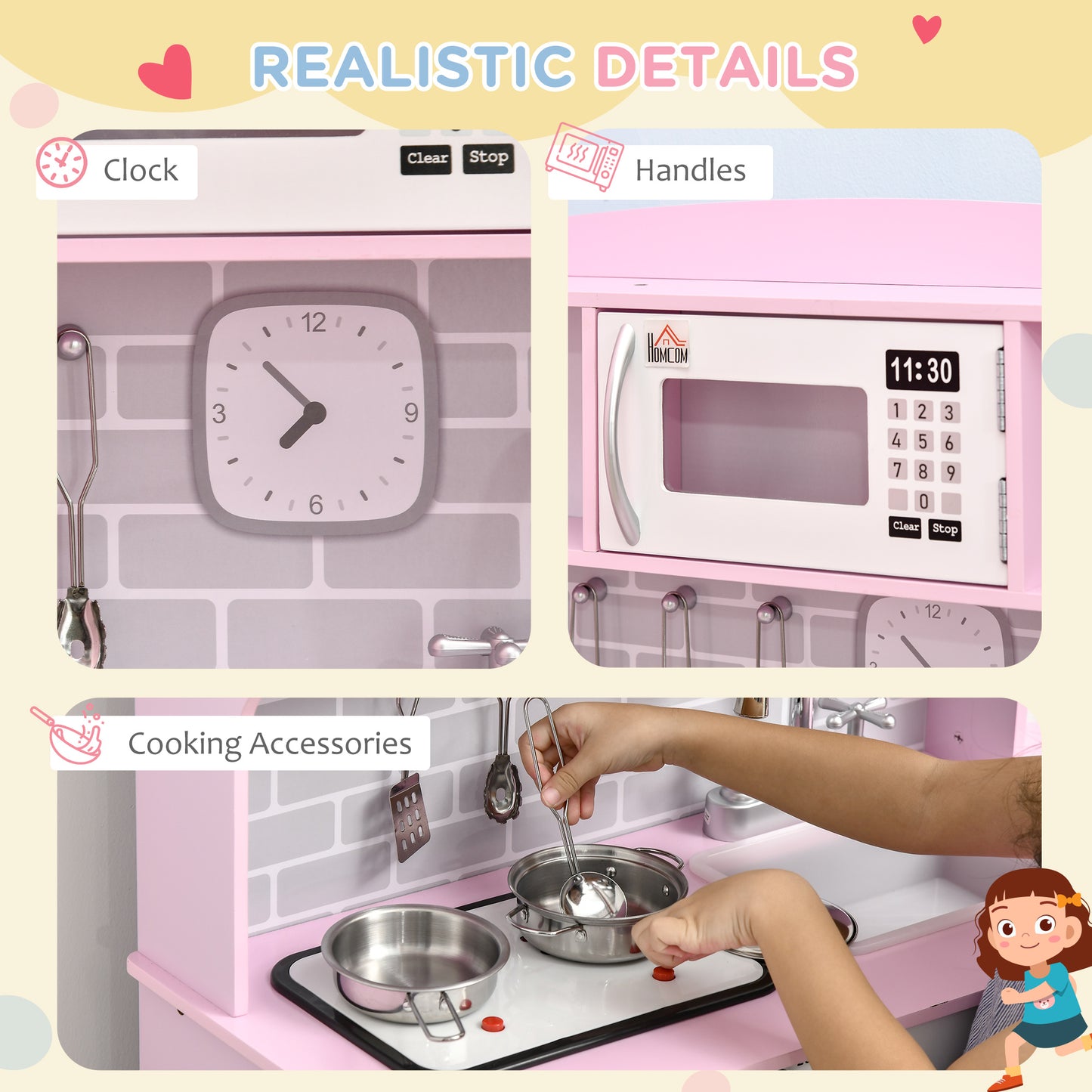 Kids Kitchen Playset, with Lights, Sounds, Microwave, Sink and Storage