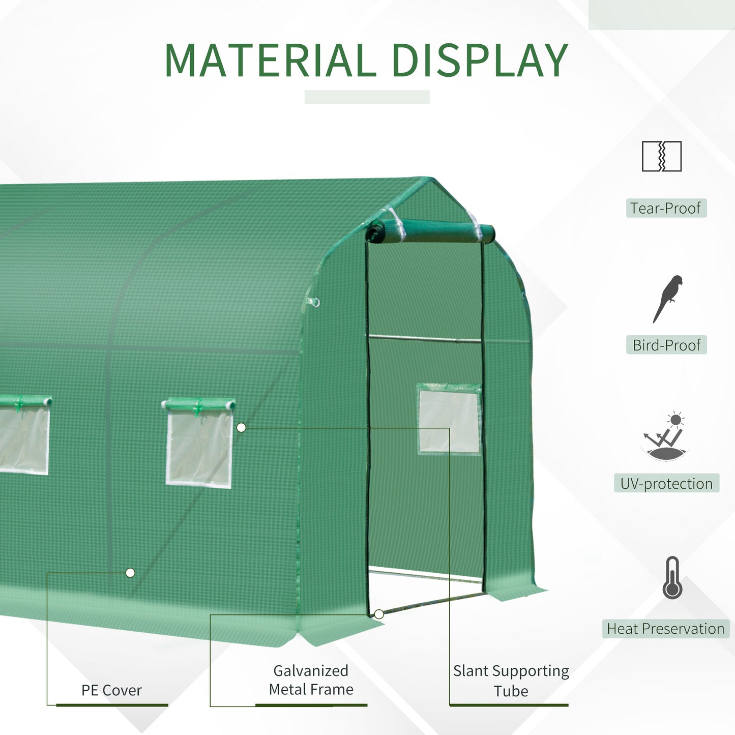Polytunnel Greenhouse with Windows and Door (2)