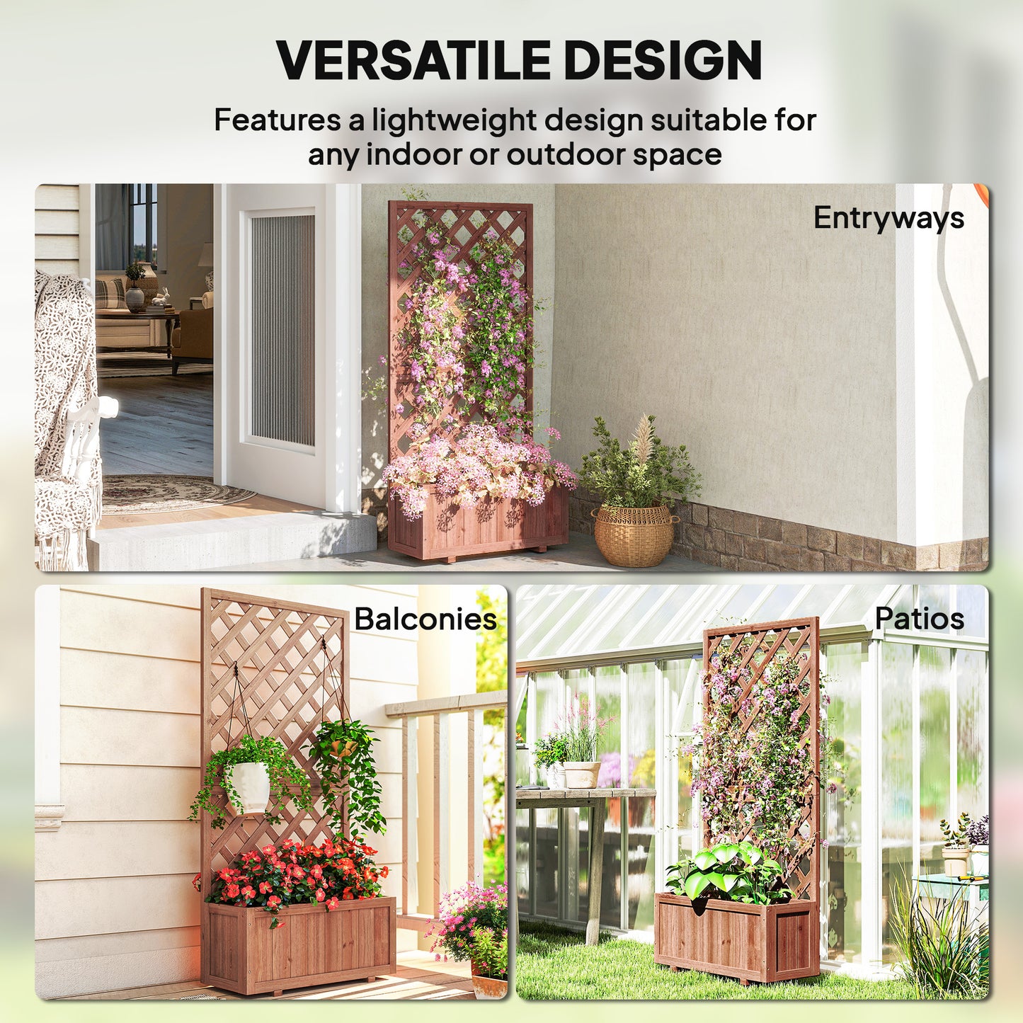 72.5 x 31.5 x 149.5 cm 45L Garden Wooden Pine Trough Planter