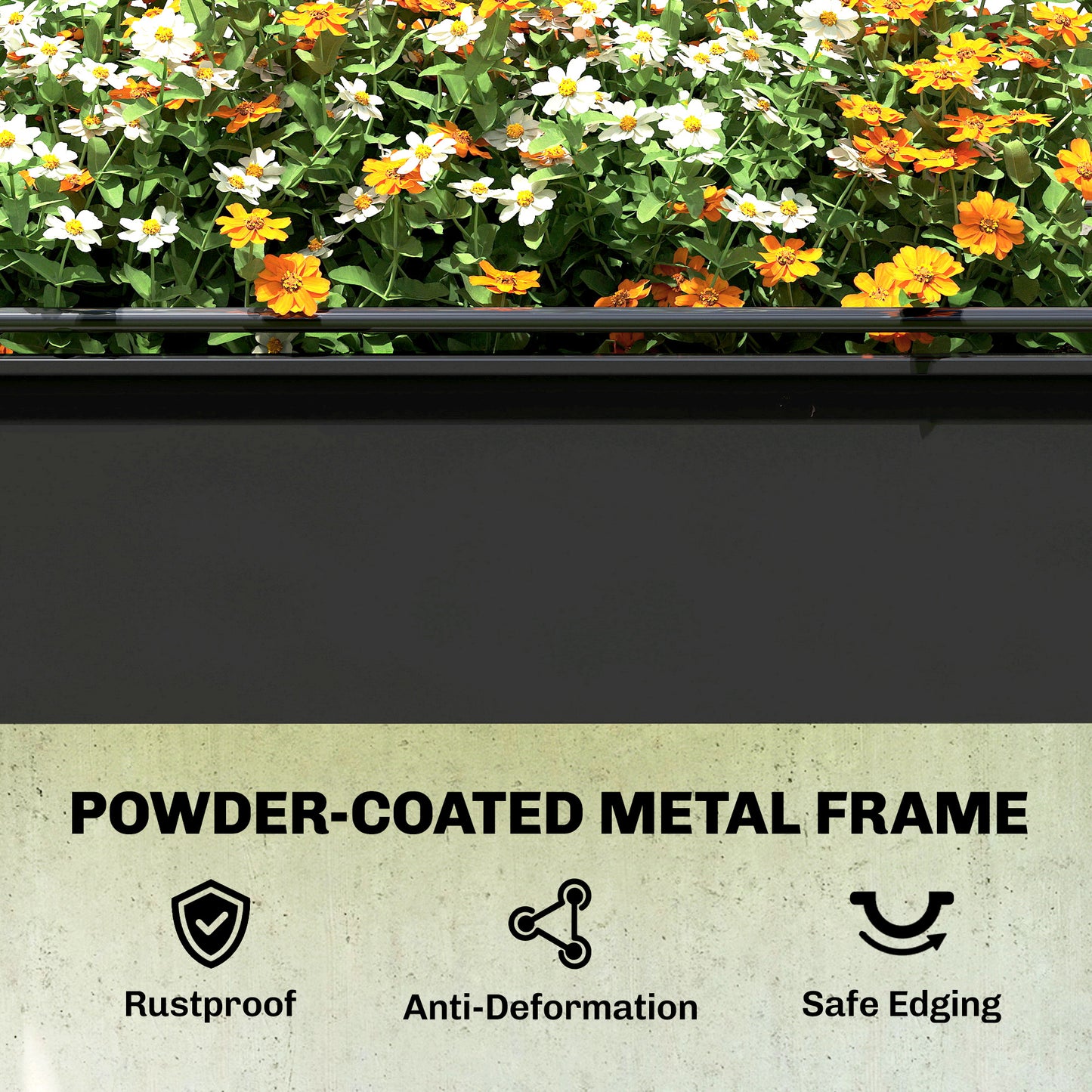 Raised Planter with Flip-Up Greenhouse Cover