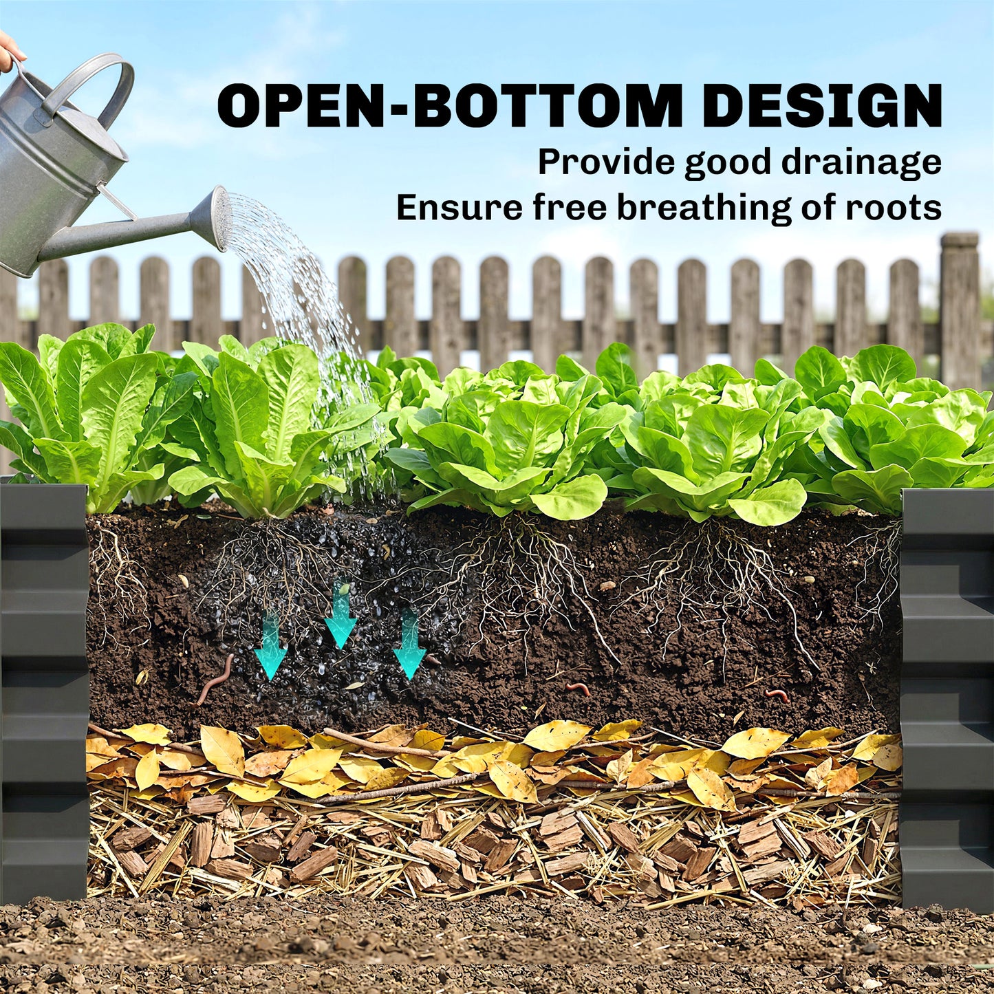 Set of Two 110 x 50cm Steel Planter Boxes