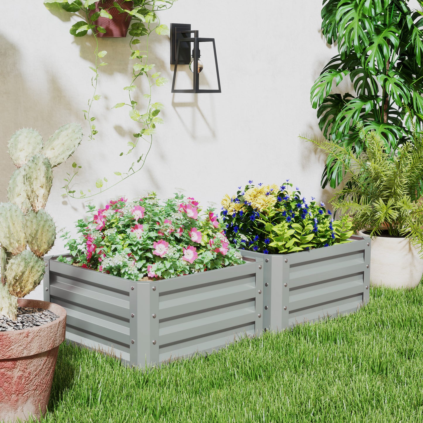 Set of Two 60 x 60cm Steel Planter Boxes