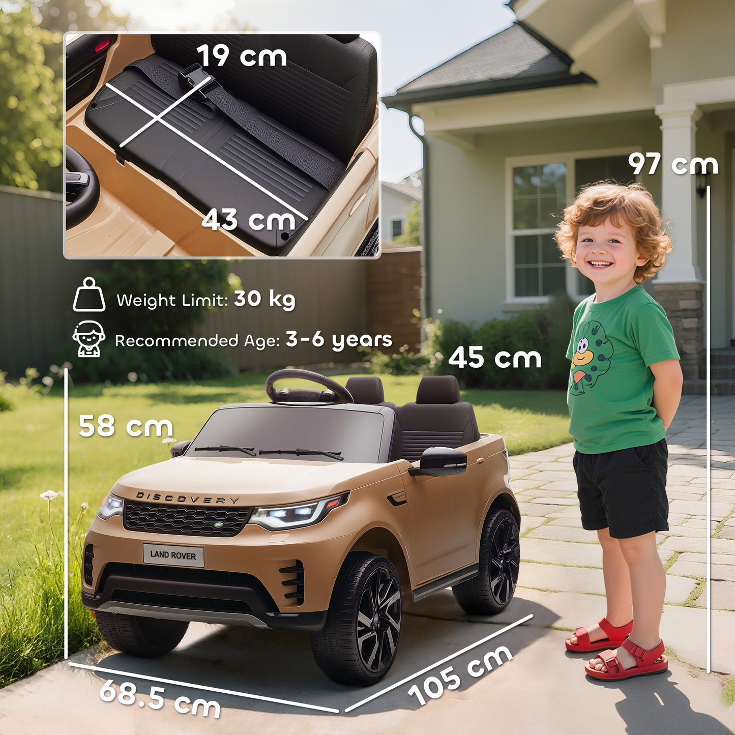 Land Rover Discovery Licensed 12V Kids Electric Car with Remote