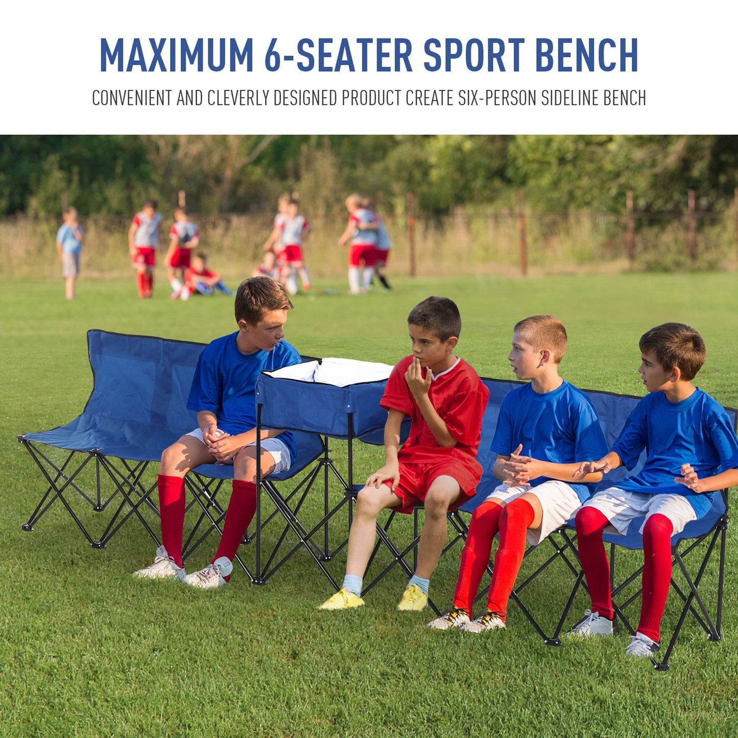 6 Seat Folding Sports Bench Portable Sports Team Bench Spectator