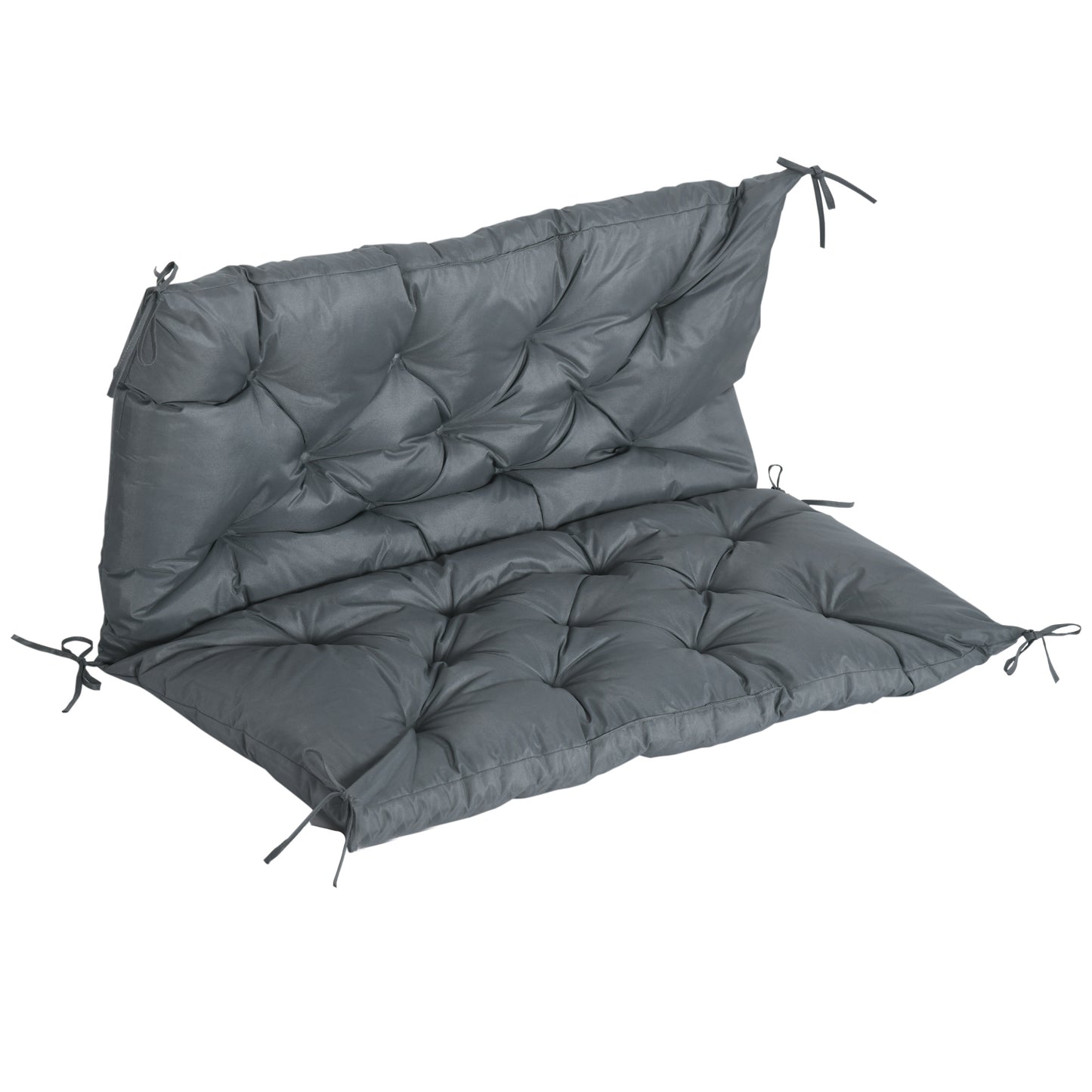 2 Seater Bench Cushion, Garden Chair Cushion with Back and Ties