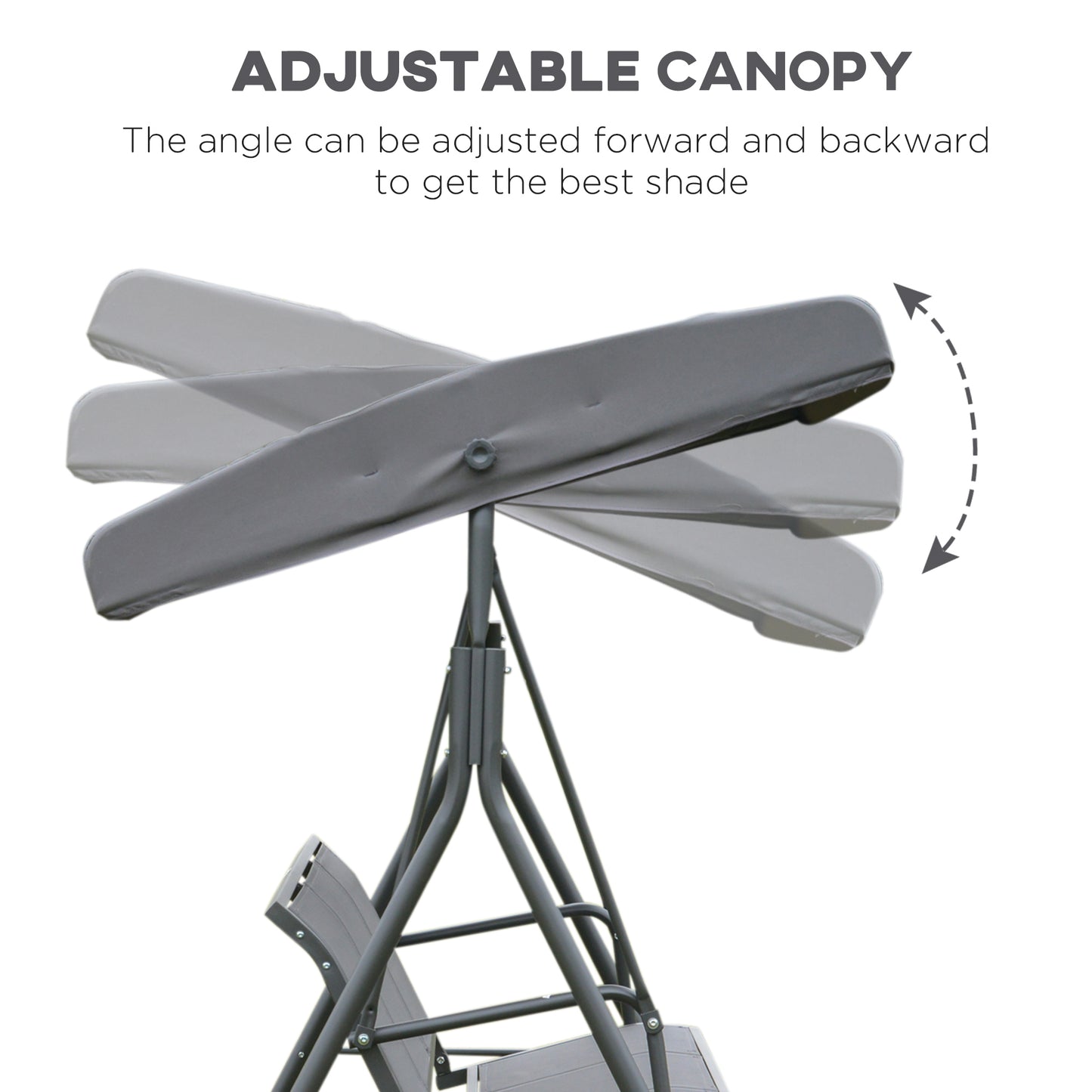 3 Seater Swing Chair, Garden Swing Bench with Canopy