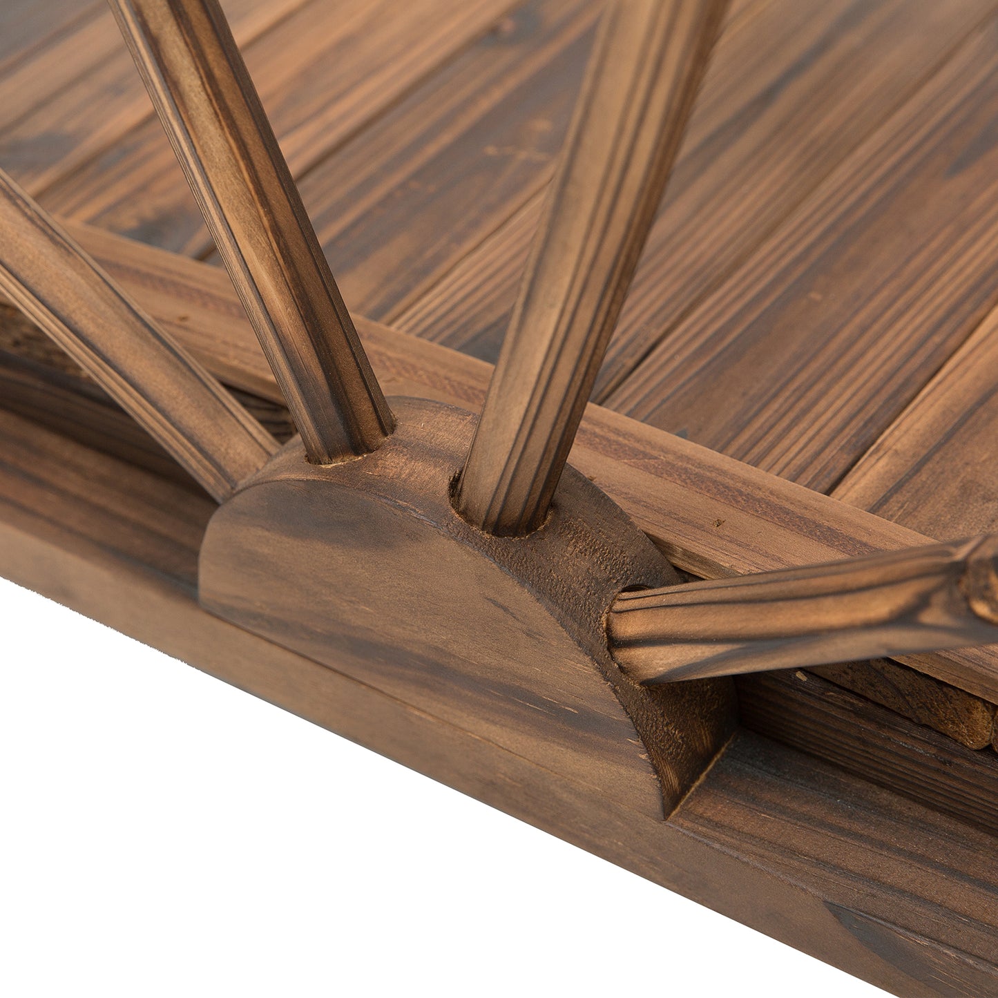 Wooden Garden Bridge Lawn Décor Stained Finish Arc Outdoor Pond