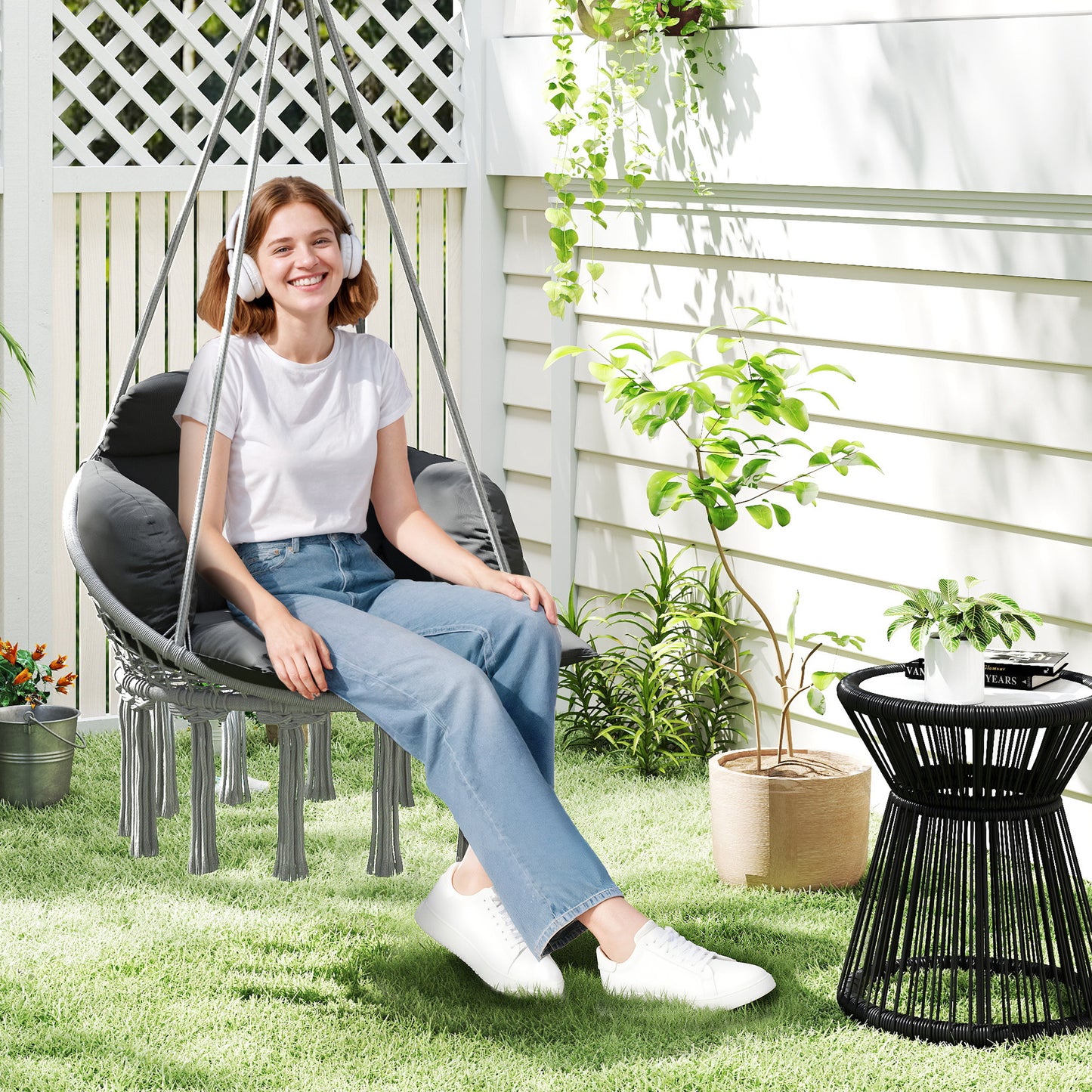 Hanging Chair Outdoor Hammock Chair with Soft Cushion