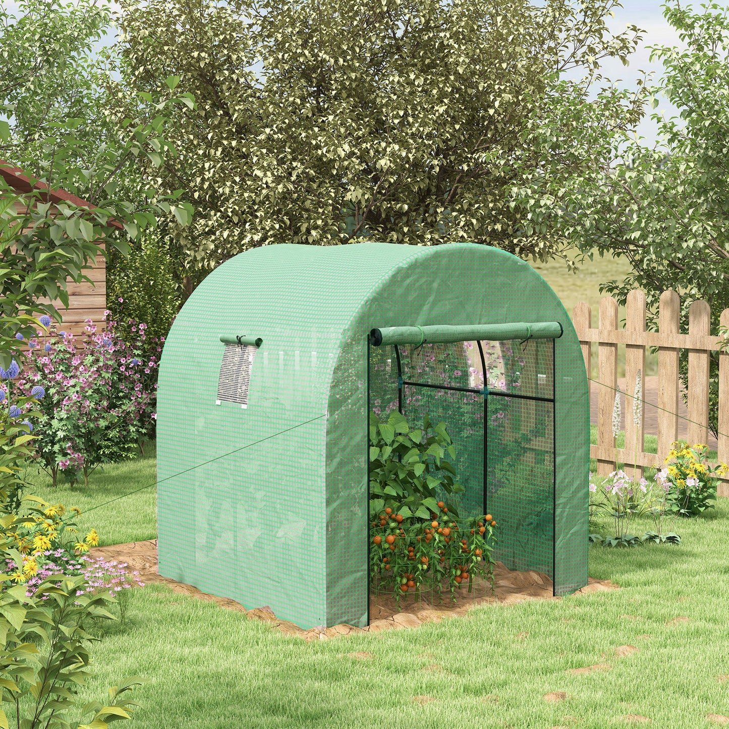 180 x 180cm Walk-In Polytunnel Greenhouse