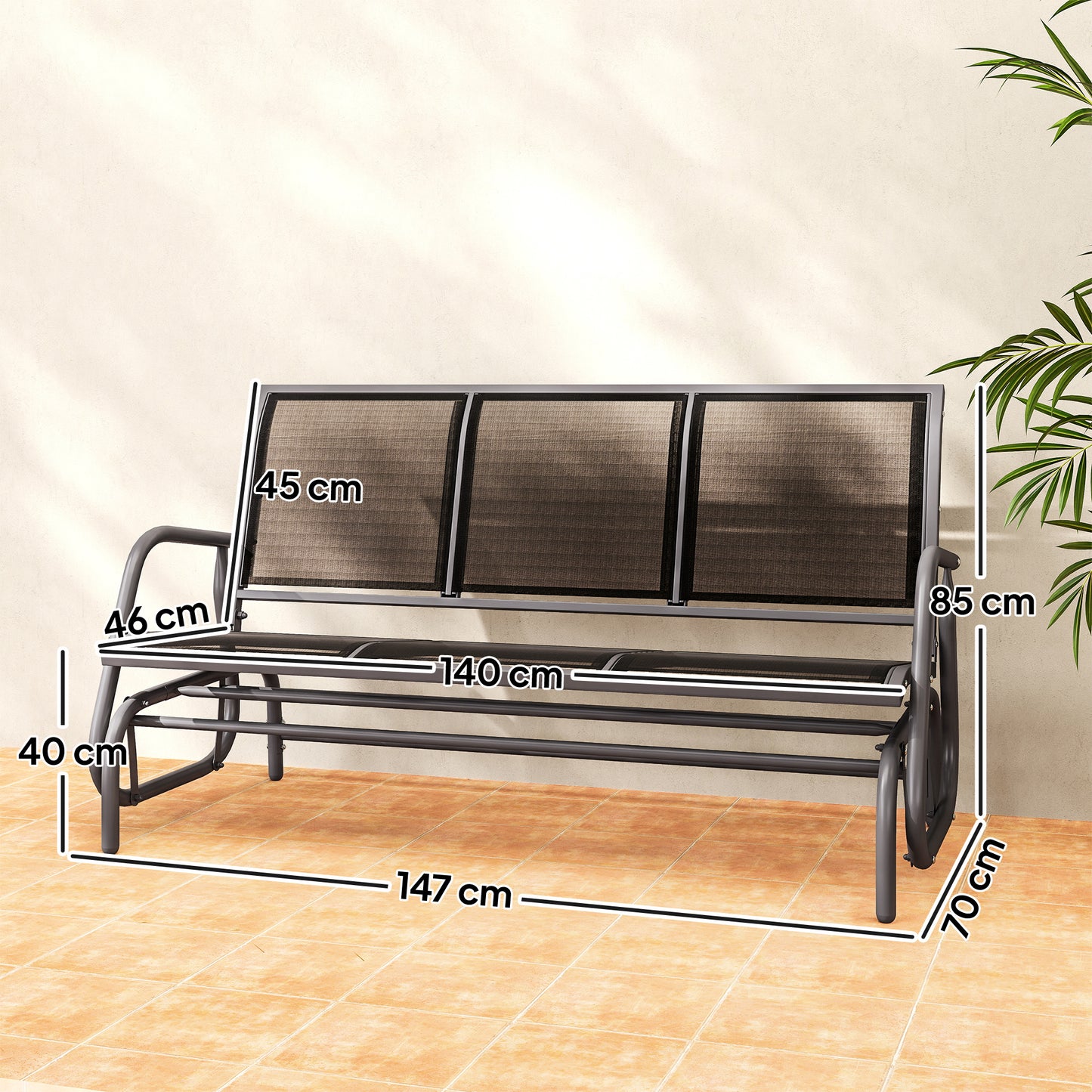 3-Seat Glider Rocking Chair