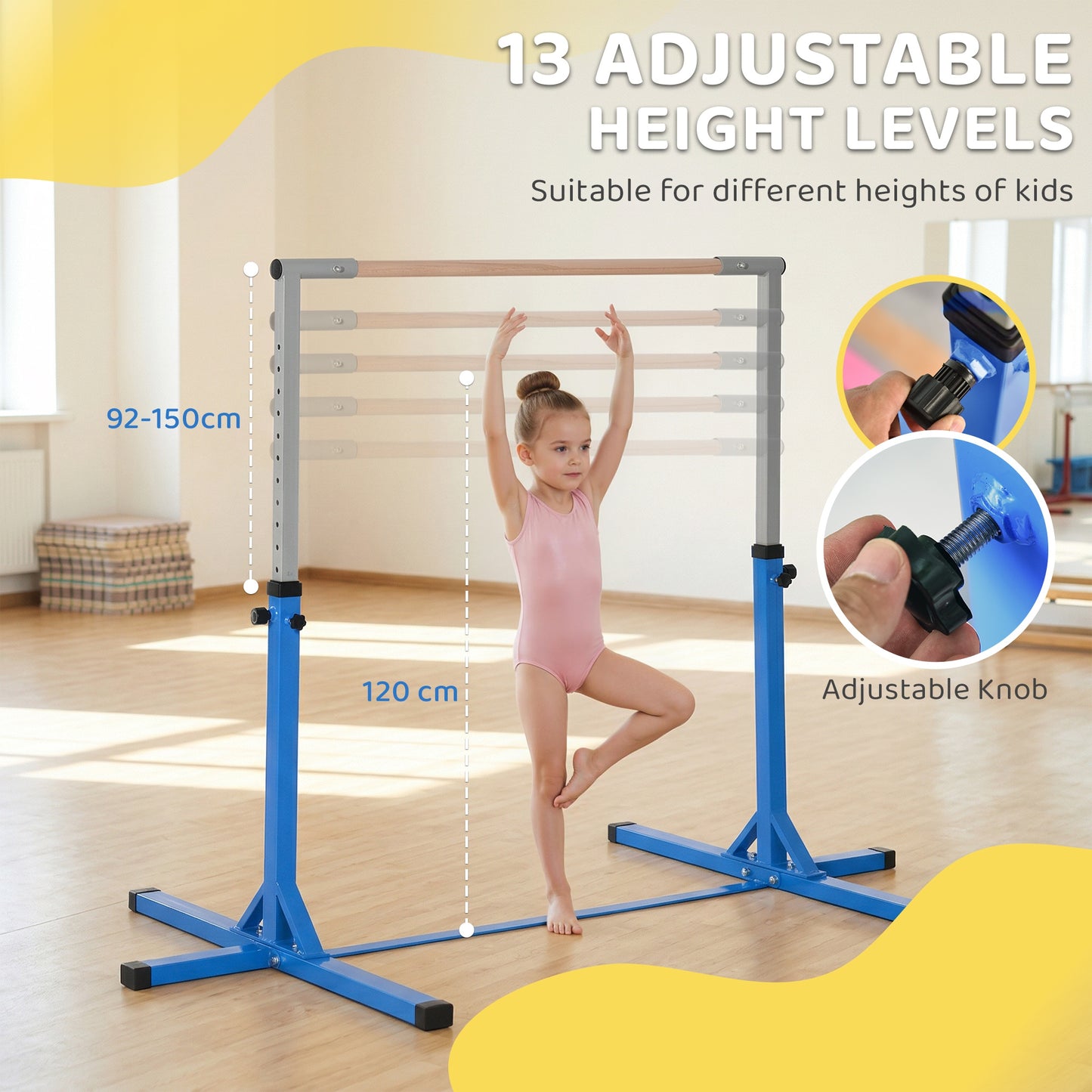 Height Adjustable Gymnastics Horizontal Bar for Kids (1)