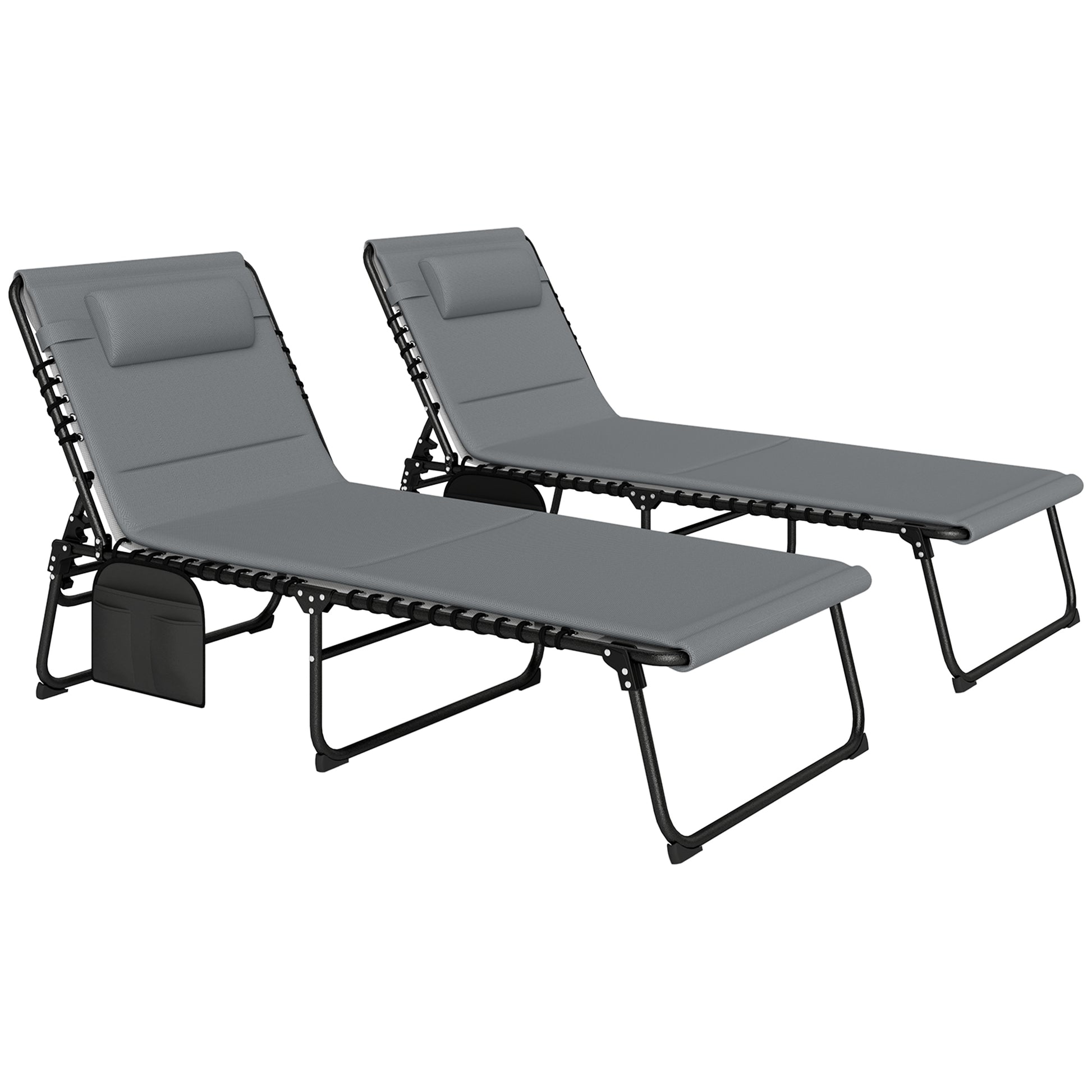 Set of Two Reclining Sun Loungers (4)