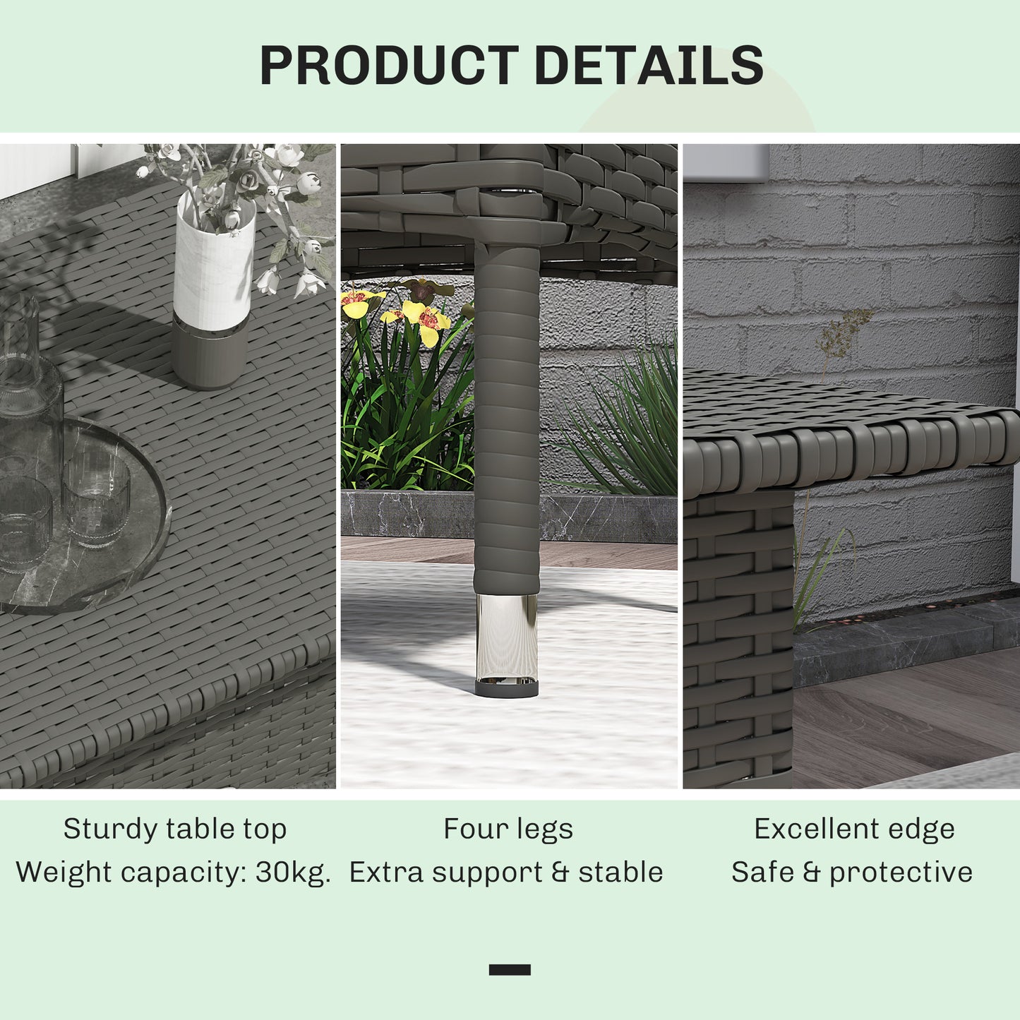 Rattan Side Table, Outdoor Coffee Table (2)