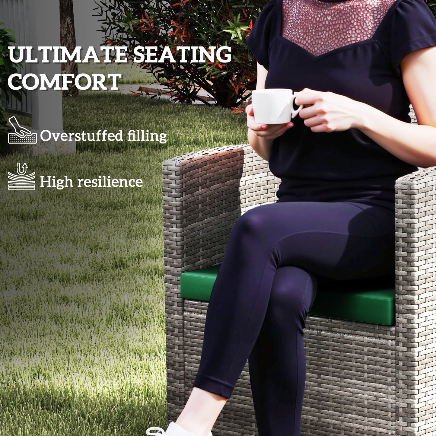 Outdoor Seat Cushion Pads for Rattan Furniture