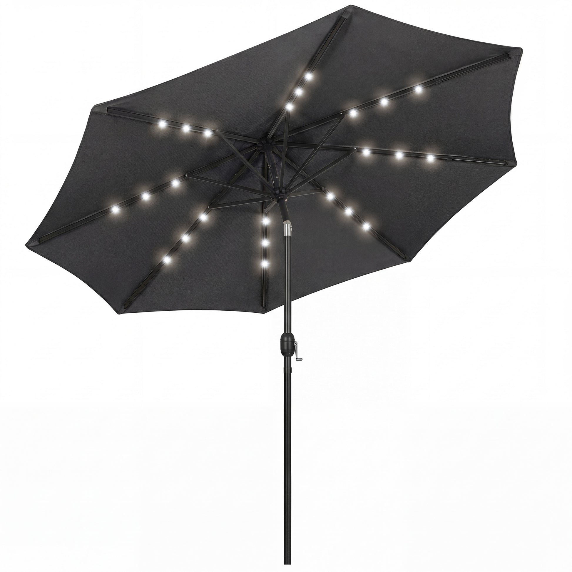 2.6 m Garden Parasol Umbrella with LED Solar Light, Parasol Cover