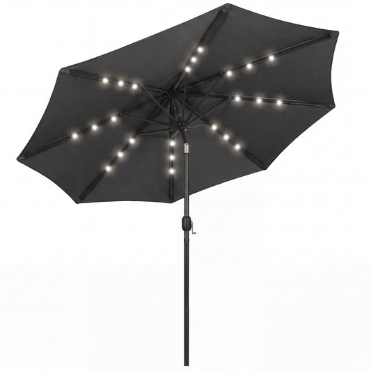 2.6 m Garden Parasol Umbrella with LED Solar Light, Parasol Cover
