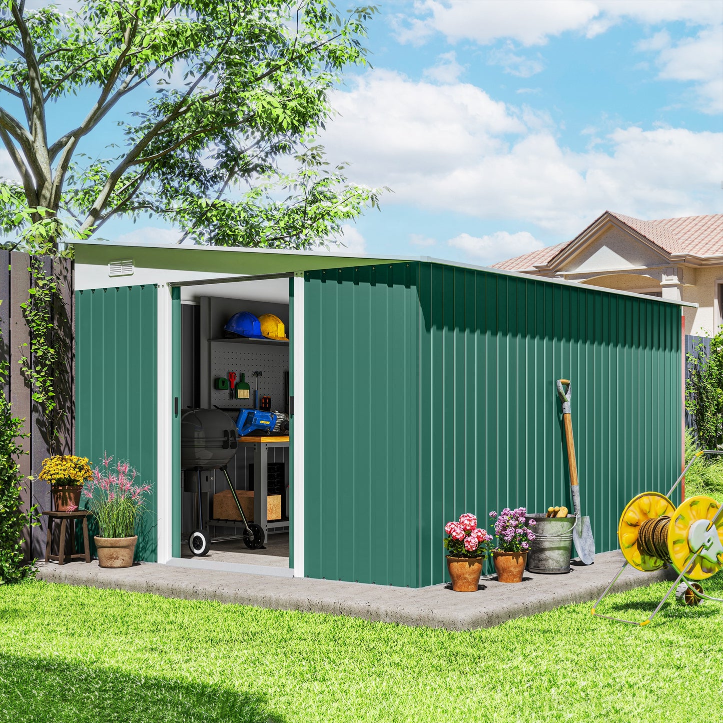 Garden Metal Storage Shed Outdoor Metal Tool House