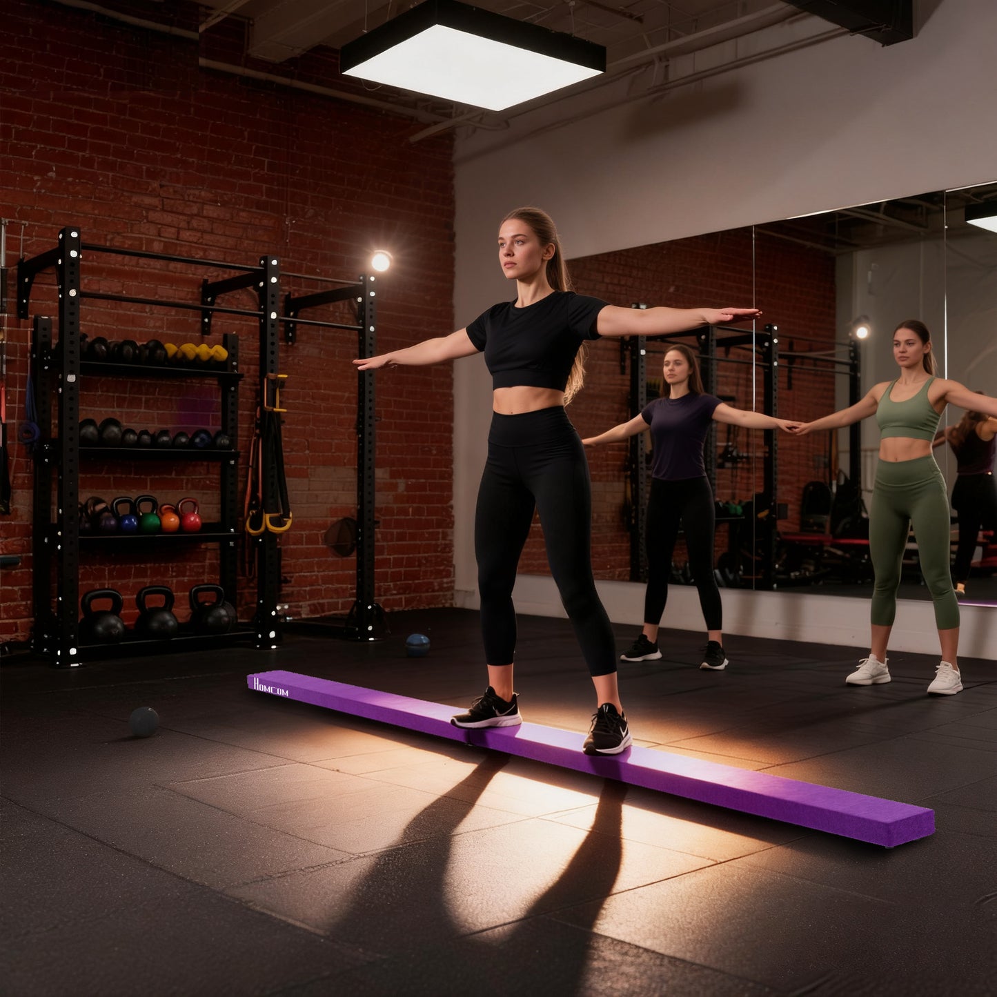 2.4M 8FT Gymnastics Folding Balance Beam Home Gym Training Exercise