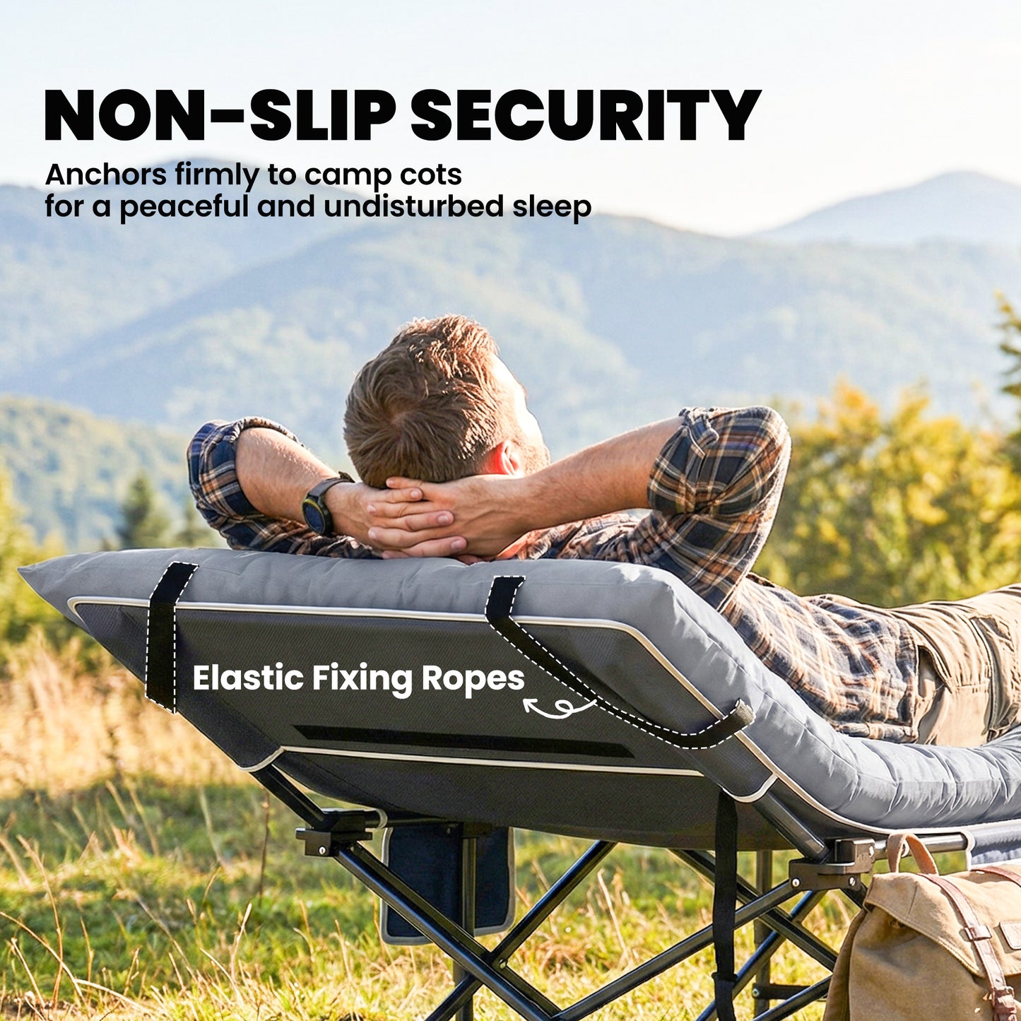 Sleeping Mat, Foldable Camping Mattress Pad with Elastic Straps