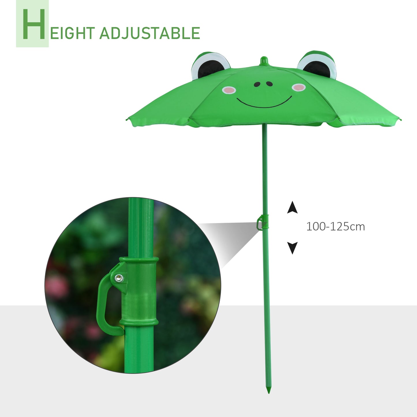 Kids Folding Picnic Table Chair Set w/ Parasol