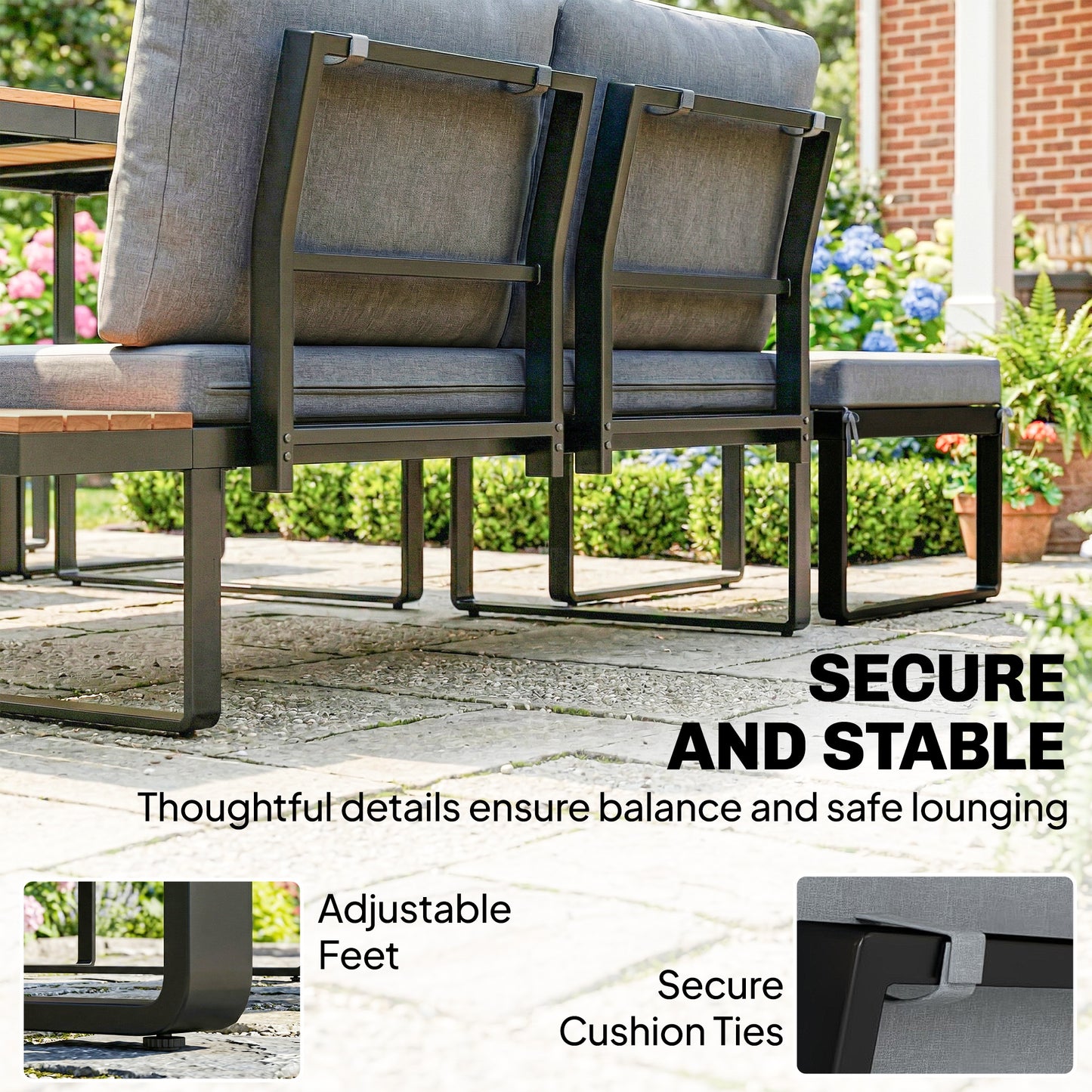 Patio Furniture Set Modular Garden Sofa Set 6 Pieces