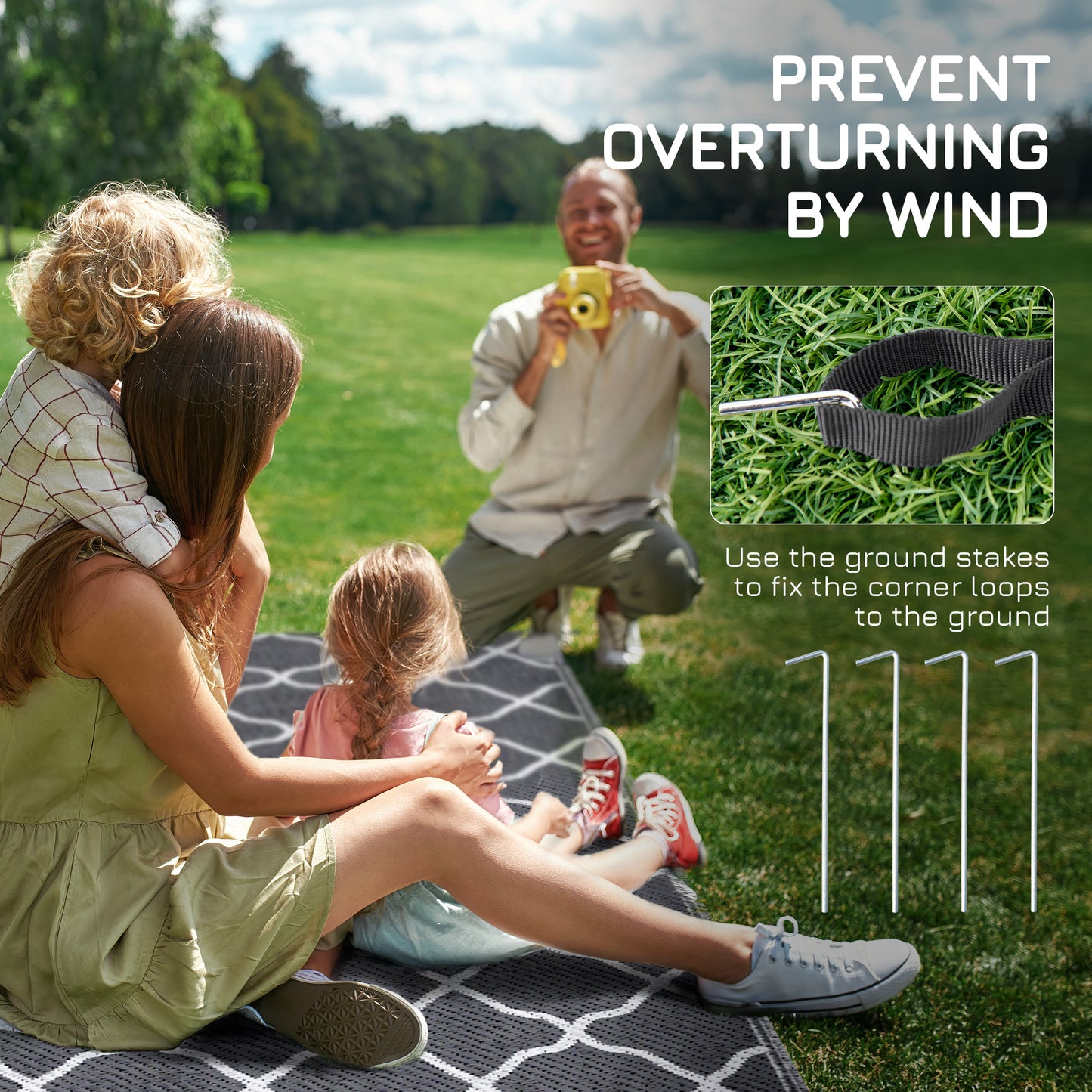 Reversible Outdoor Rug with Carry Bag