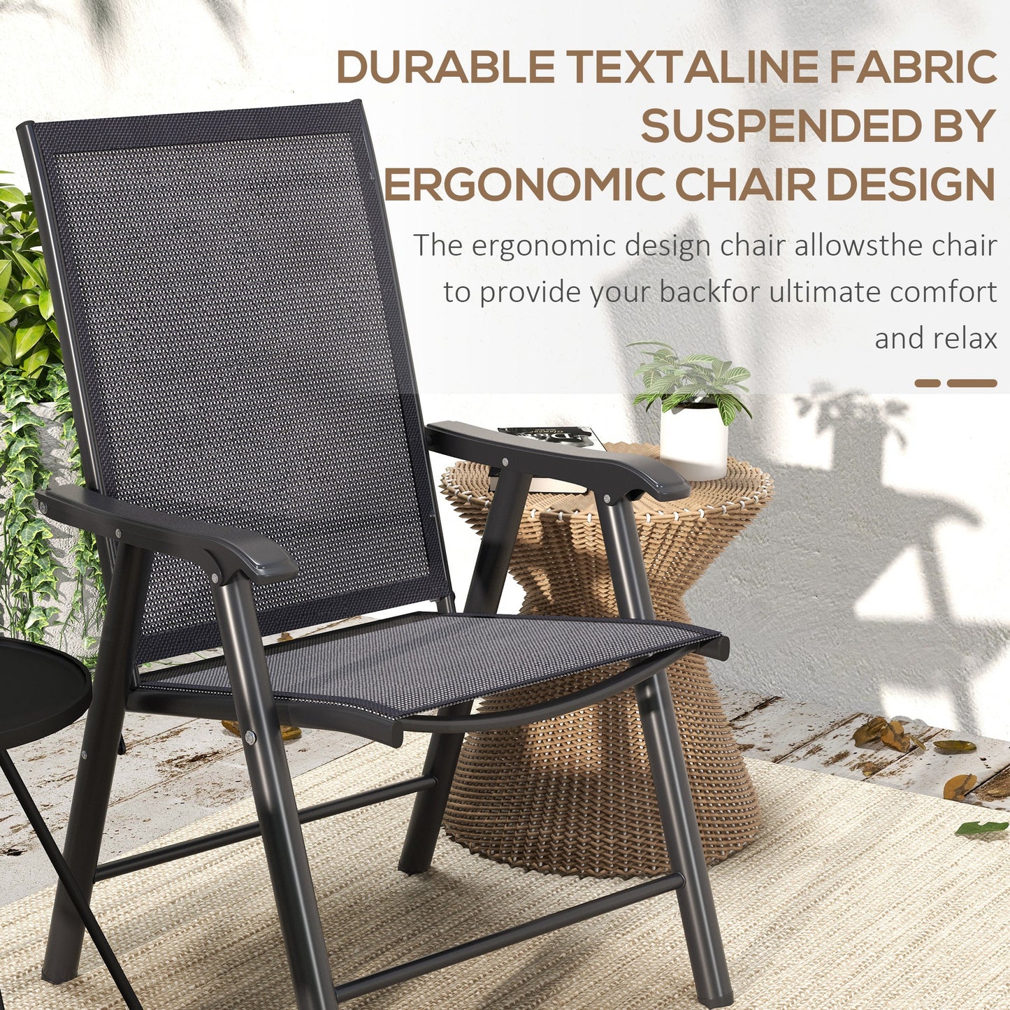 Folding Garden Chairs, Metal Frame Garden Chairs Outdoor Patio Park